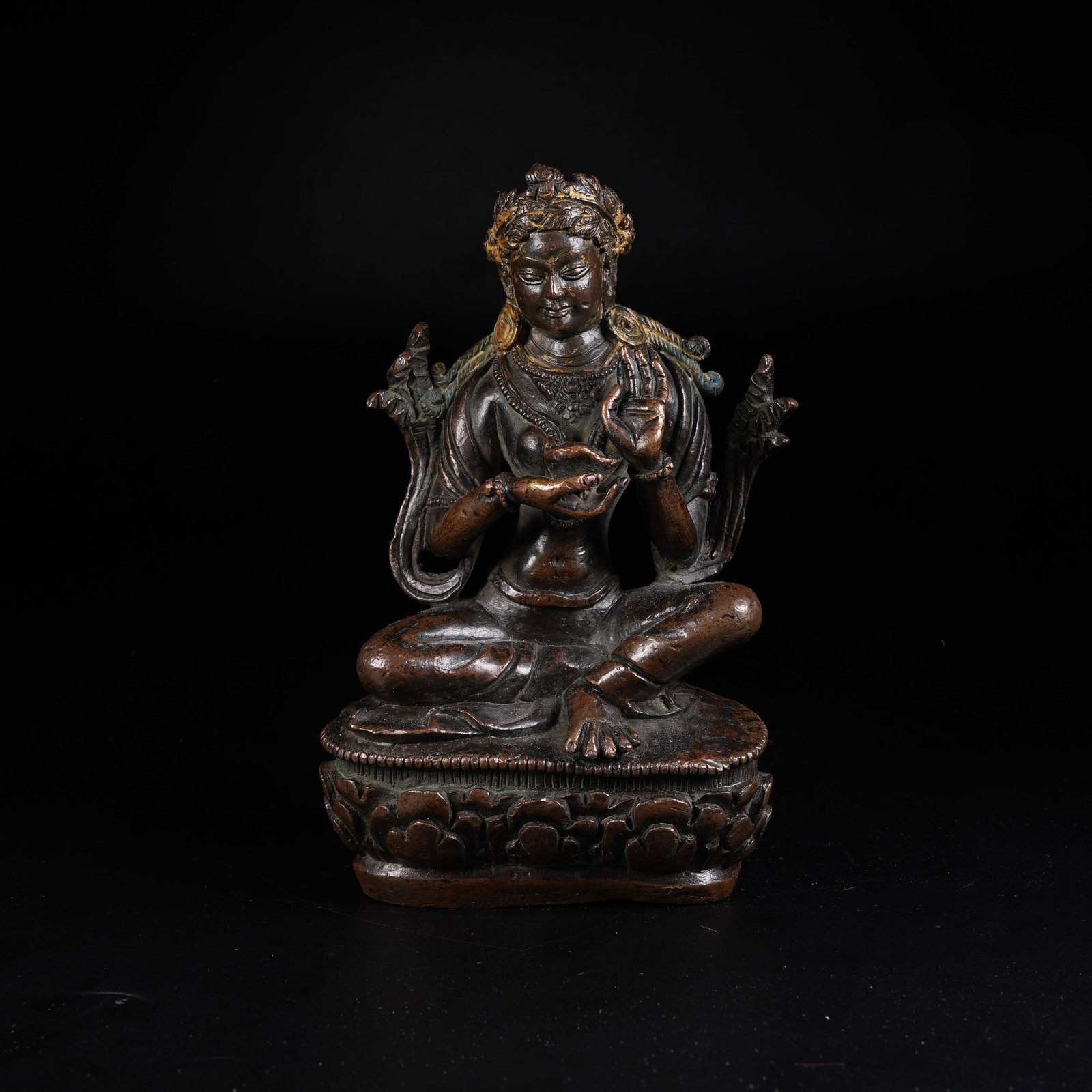 A BRONZE STATUE OF TARA: Bronze Statue of Tara