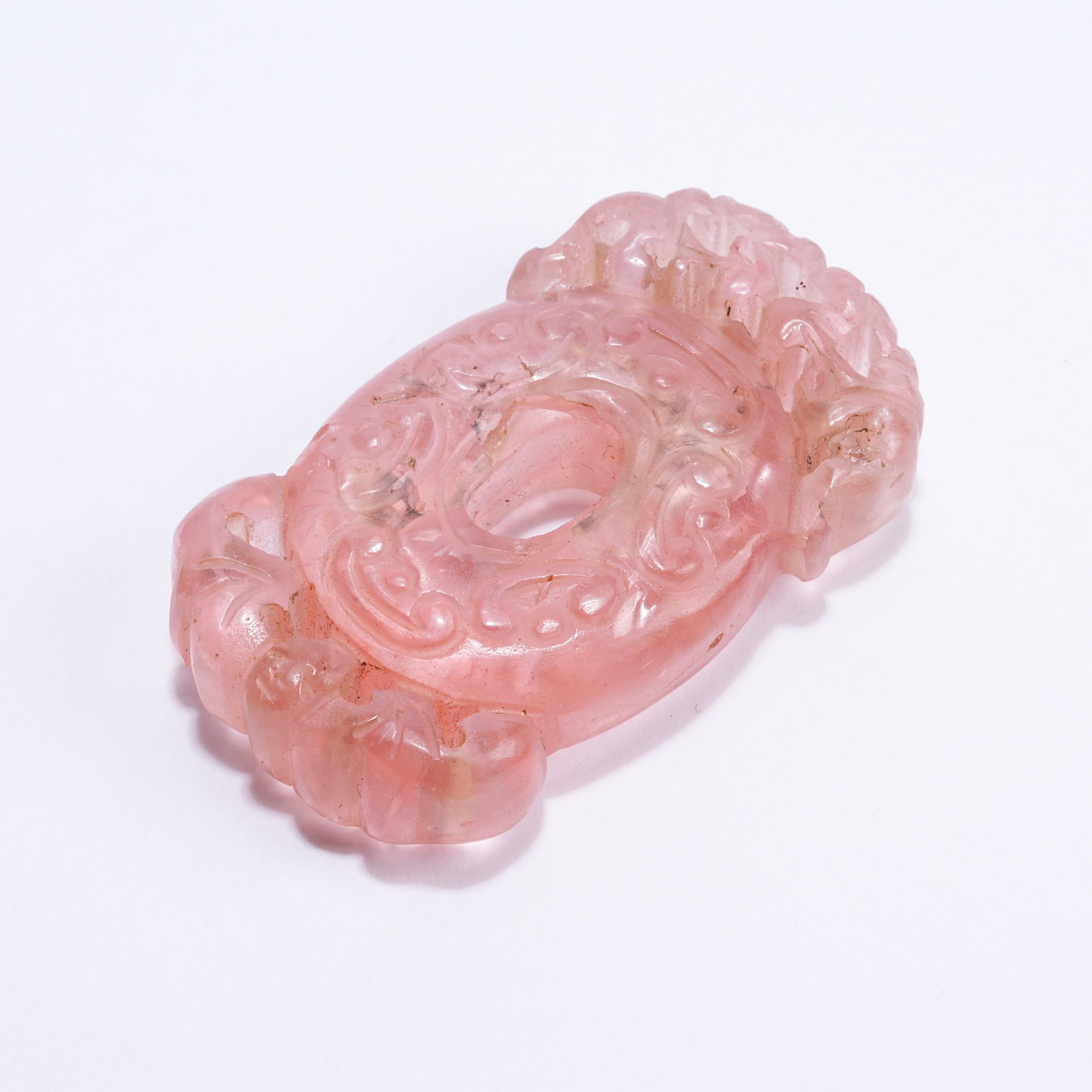 A TOURMALINE PENDANT WITH FORTUNE AND BLESSING PATTERN: Tourmaline Pendant with Fortune and Blessing Pattern