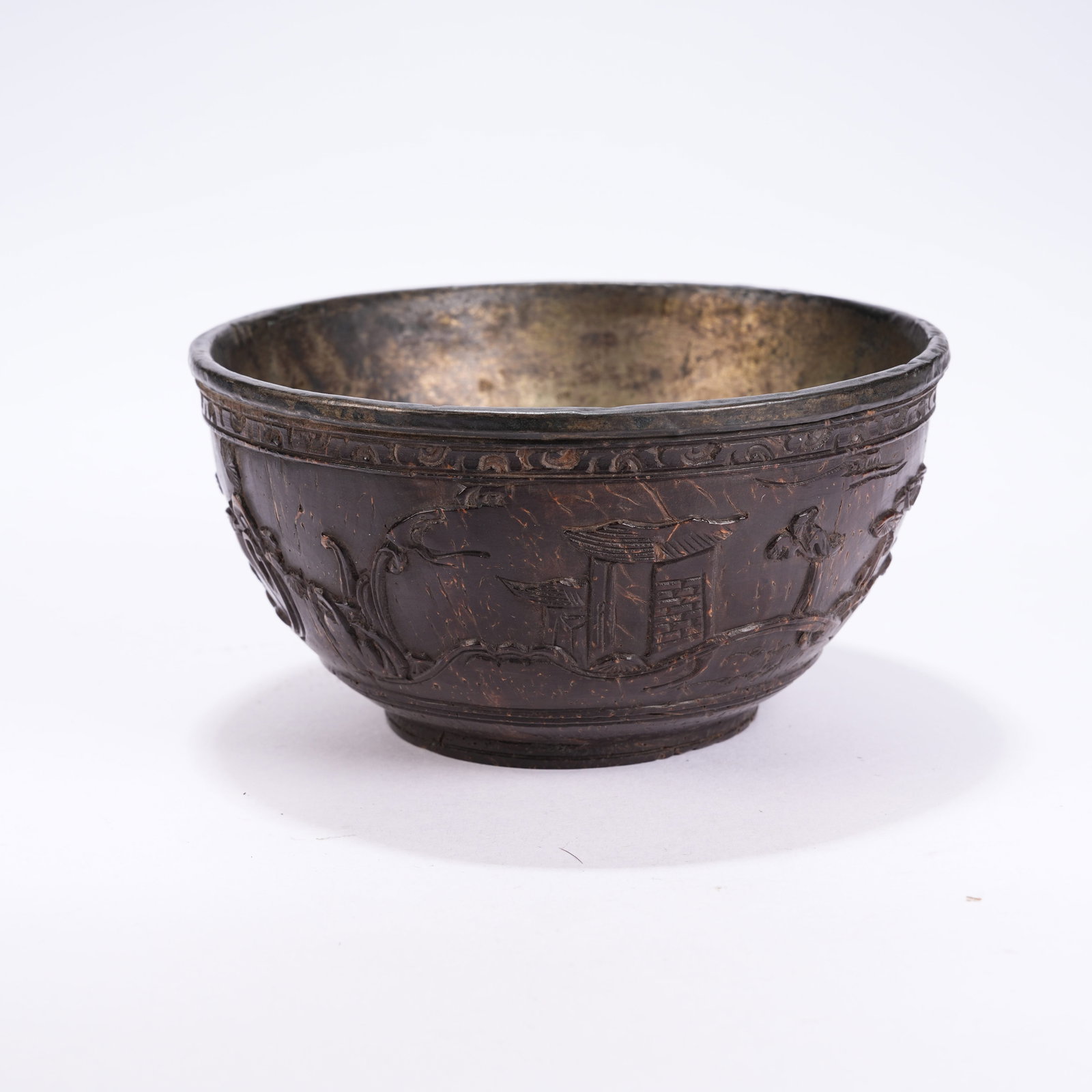 A RED SANDALWOOD LANDSCAPE PATTERN BOWL (1 of 10)
