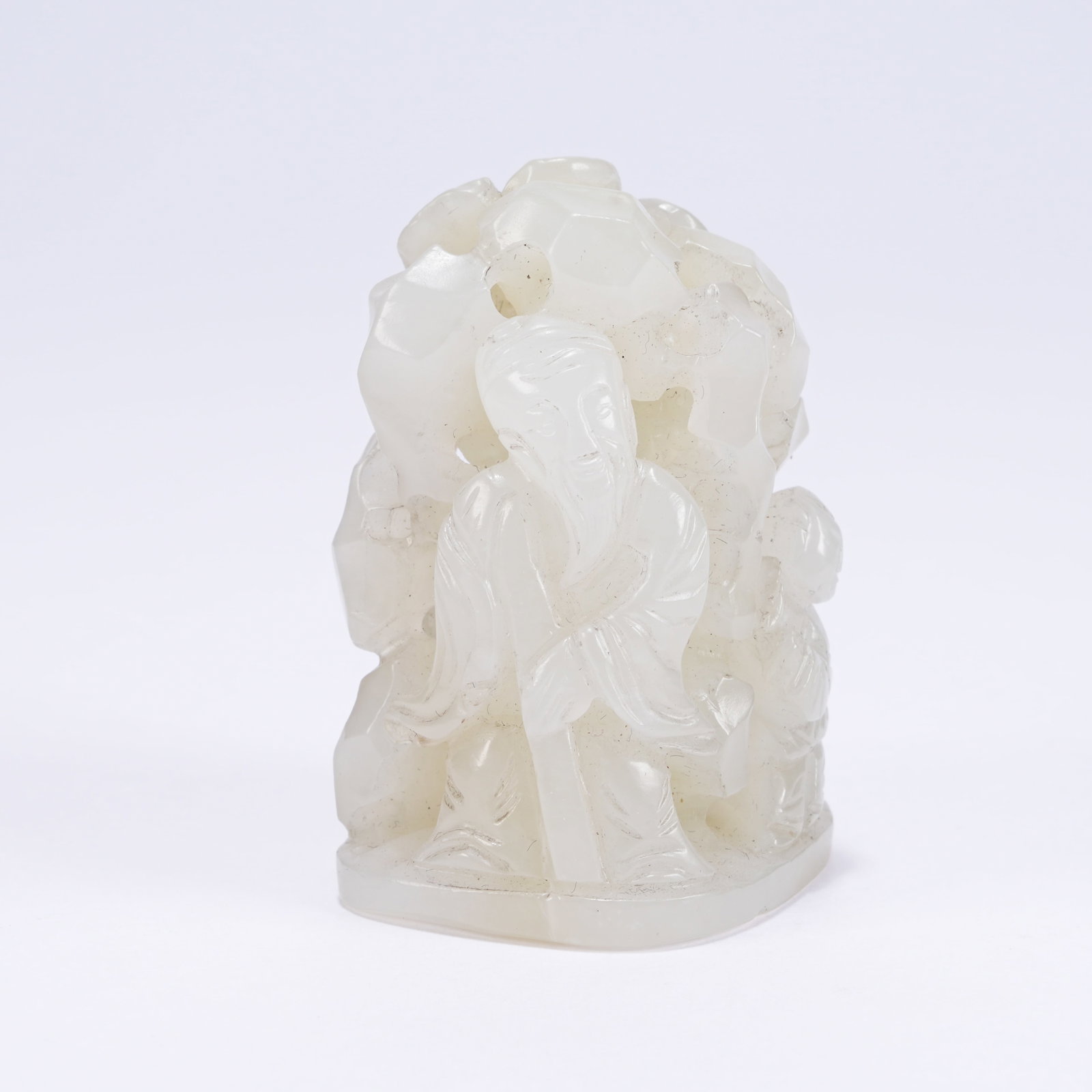 A HETIAN JADE CENSER WITH FIGURE PATTERN: Hetian Jade Censer with Figure Pattern