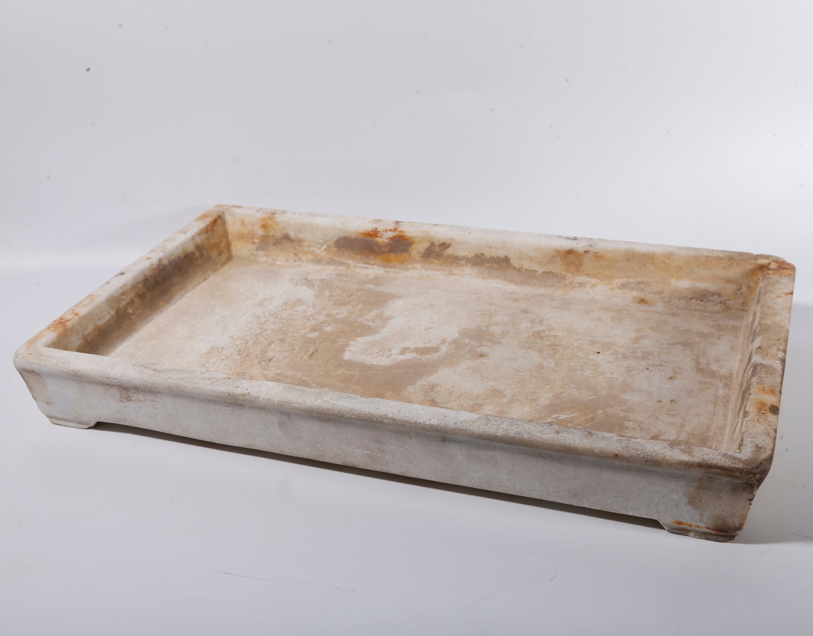 A NARCISSUS BASIN OF WHITE MARBLE: Narcissus Basin of White Marble