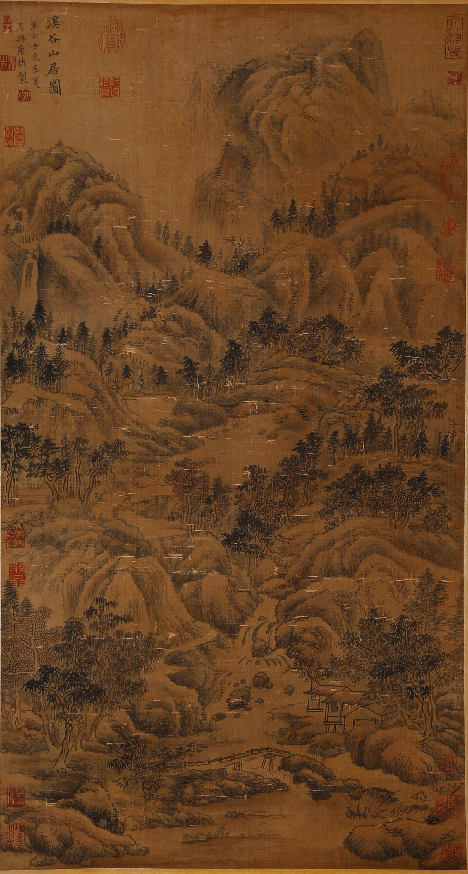 A LANDSCAPE PAINTING ON SILK BY TANG DI.唐棣: Landscape Painting on Silk by Tang Di.唐棣
