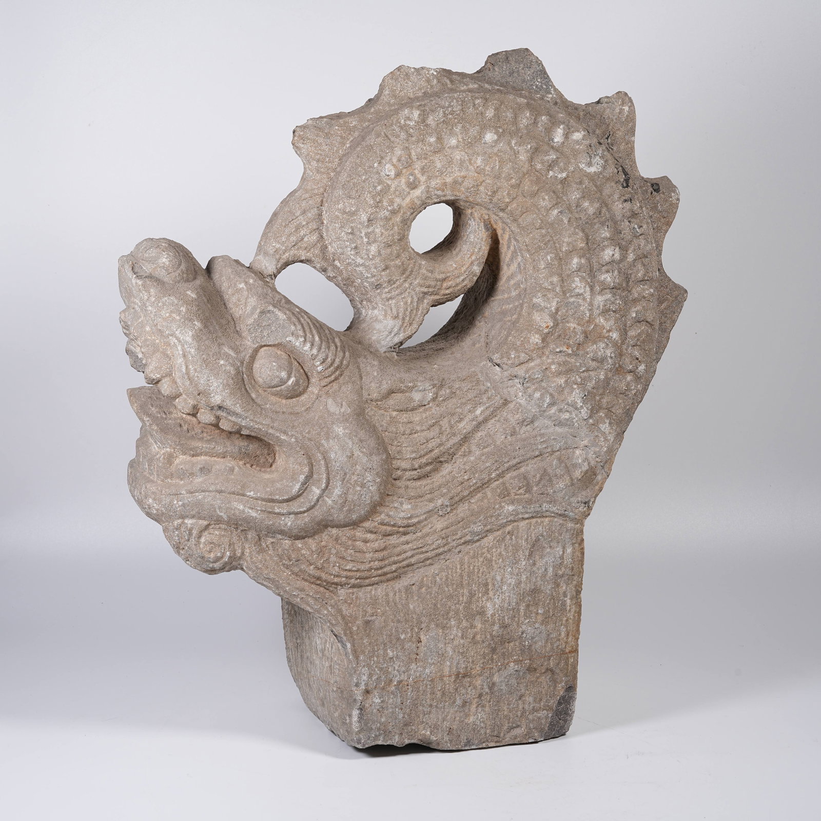 A STONE MAKARA ORNAMENT: Stone Makara Ornament