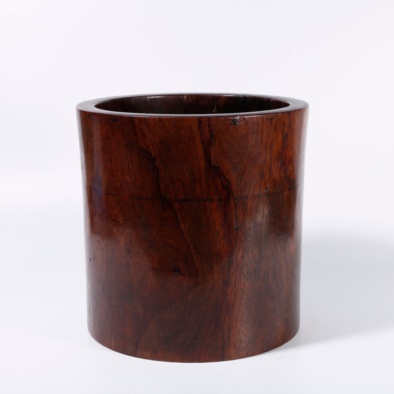 A HUANGHUALI WOOD BRUSH POT: Huanghuali Wood Brush Pot