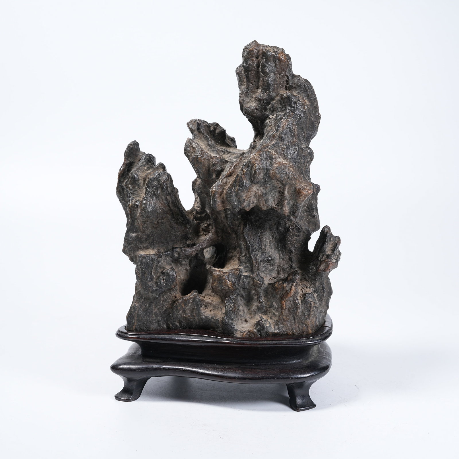 A LINGBI STONE MOUNTAIN ORNAMENT: Lingbi Stone Mountain Ornament