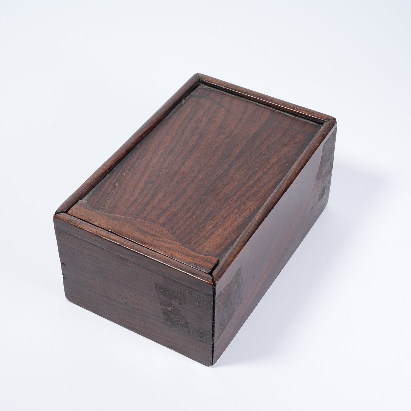 A HUANGHUALI WOOD COVERED BOX: Huanghuali Wood Covered Box