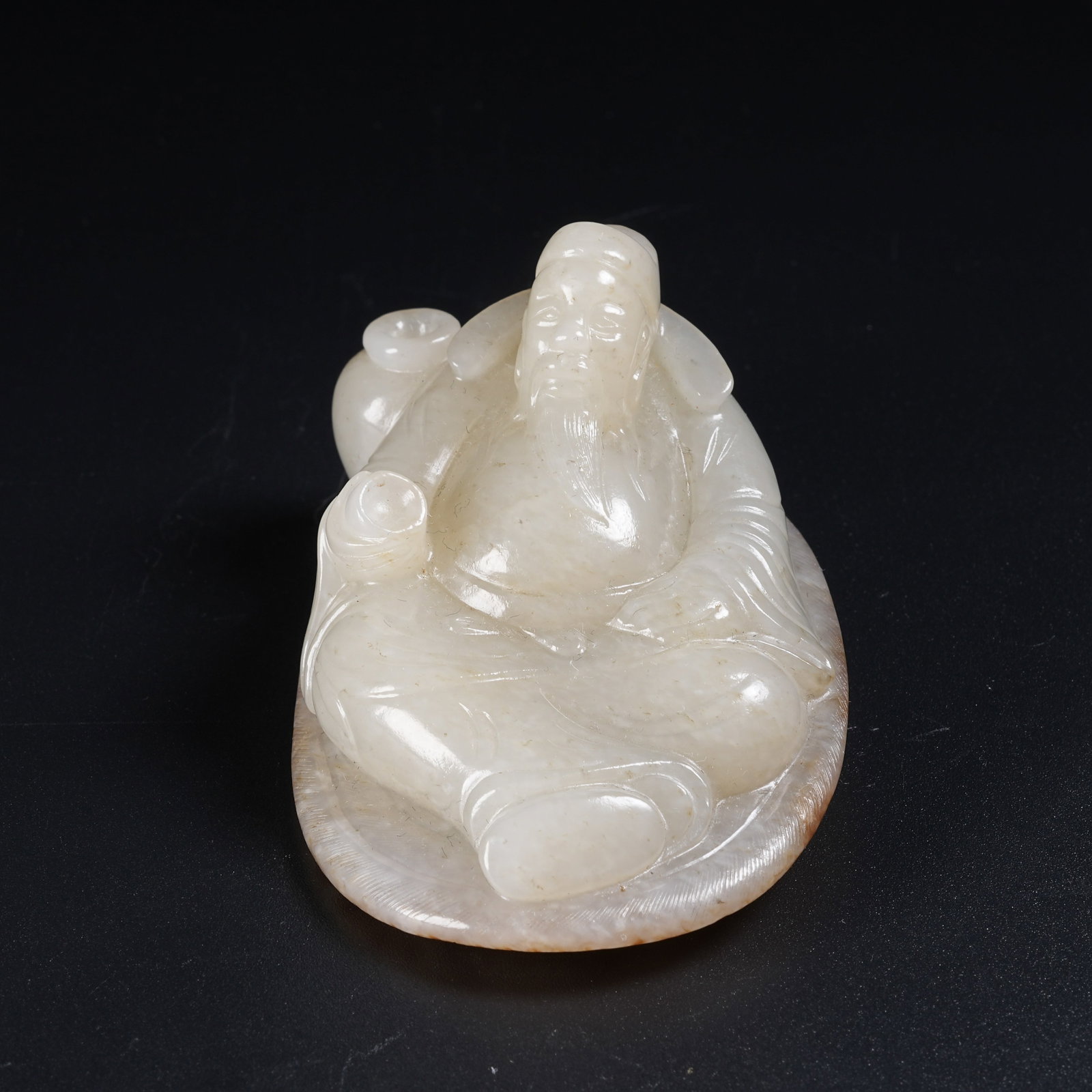 A HETIAN JADE ORNAMENT OF LI BAI DRUNKEN: Hetian Jade Ornament of Li Bai Drunken