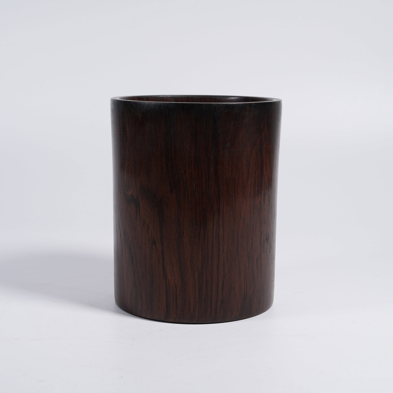 A HUANGHUALI WOOD BRUSH POT: Huanghuali Wood Brush Pot