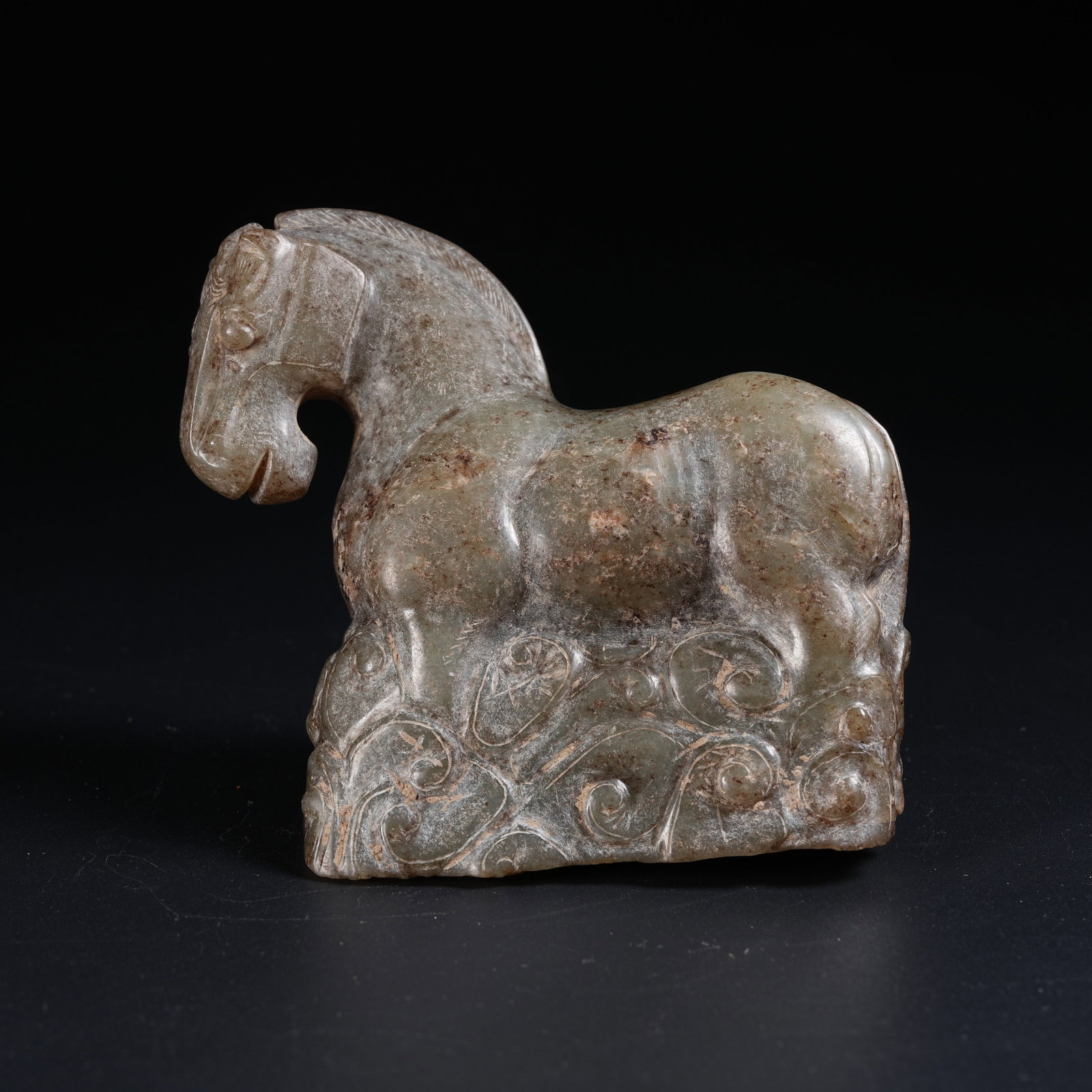 A ANCIENT JADE HORSE ORNAMENT: Ancient Jade Horse Ornament