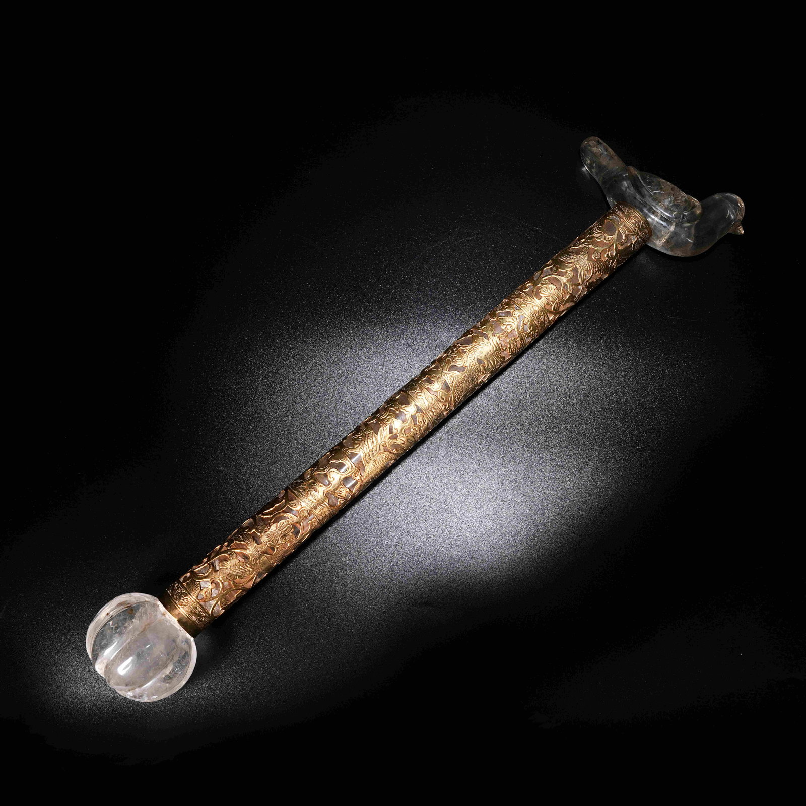 A CRYSTAL SCEPTER WITH BIRD HEAD (1 of 10)