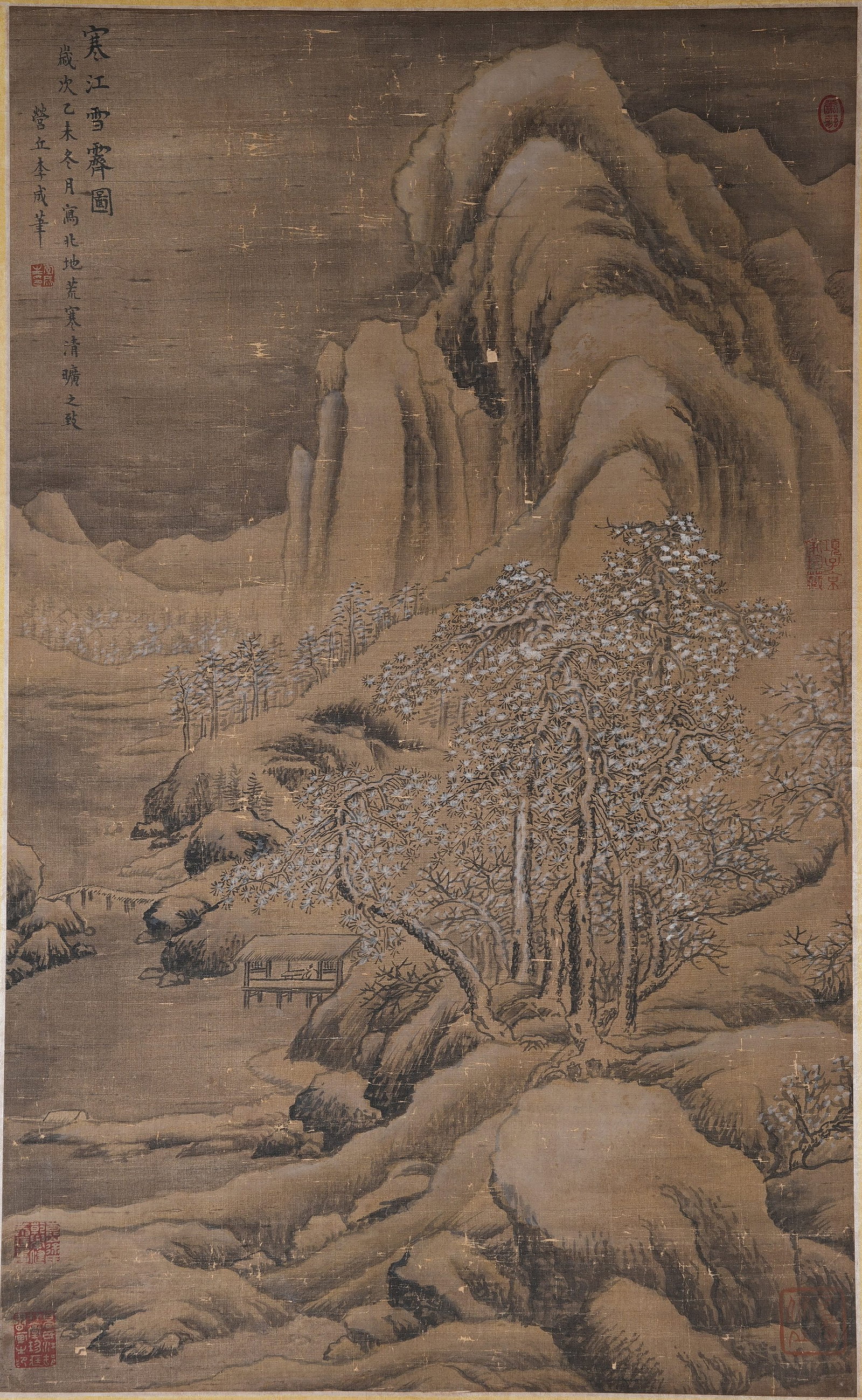 A LANDSCAPE PAINTING ON SILK BY LI CHENG.李成: Landscape Painting on Silk by Li Cheng.李成