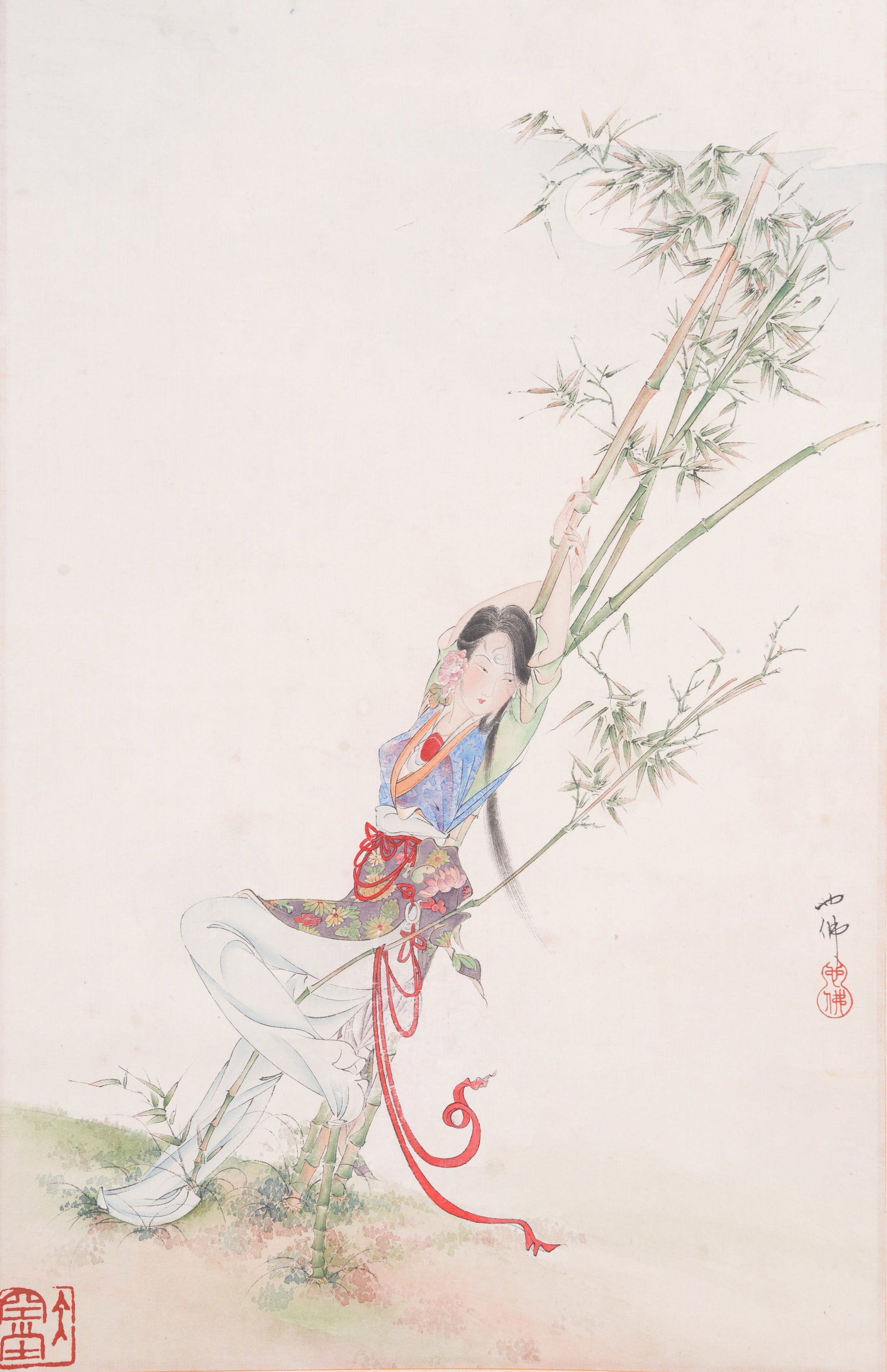 A FIGURE PAINTING ON PAPER BY HU YEFO.胡也佛: Figure Painting on Paper by Hu Yefo.胡也佛