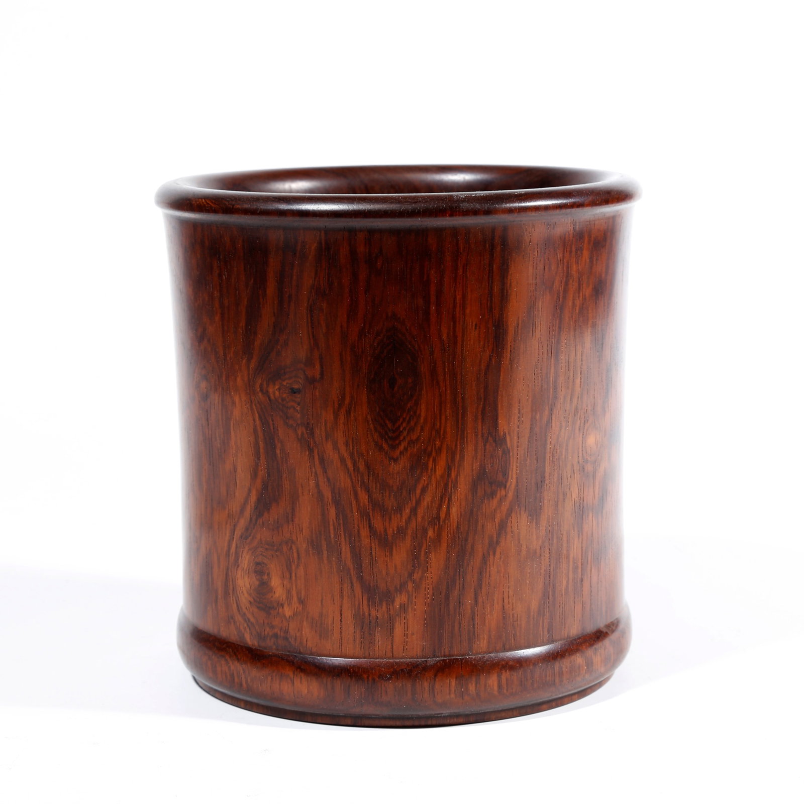 A HUANGHUALI WOOD CARVED BRUSH POT (1 of 10)