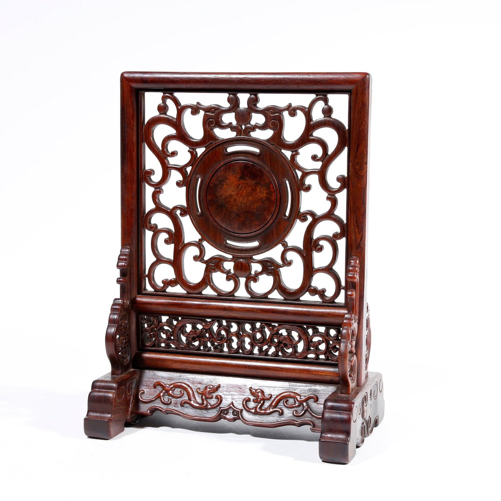 A HUANGHUALI WOOD CARVED SCREEN (1 of 9)