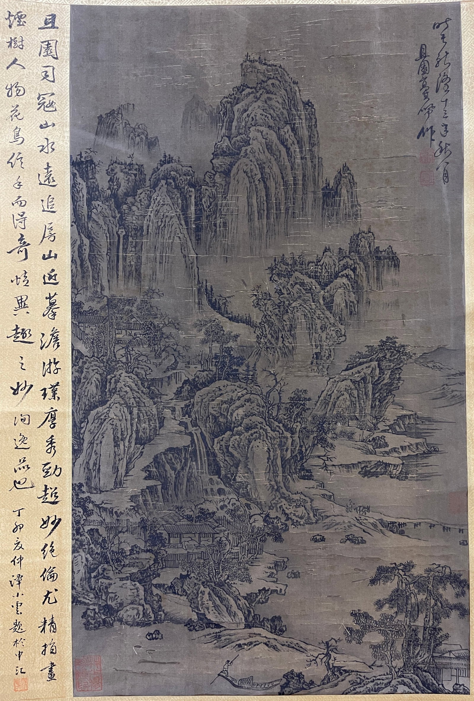 A VERTICAL SCROLL LANDSCAPE PAINTING ON SILK BY GAO QIPEI.高其佩 (1 of 10)
