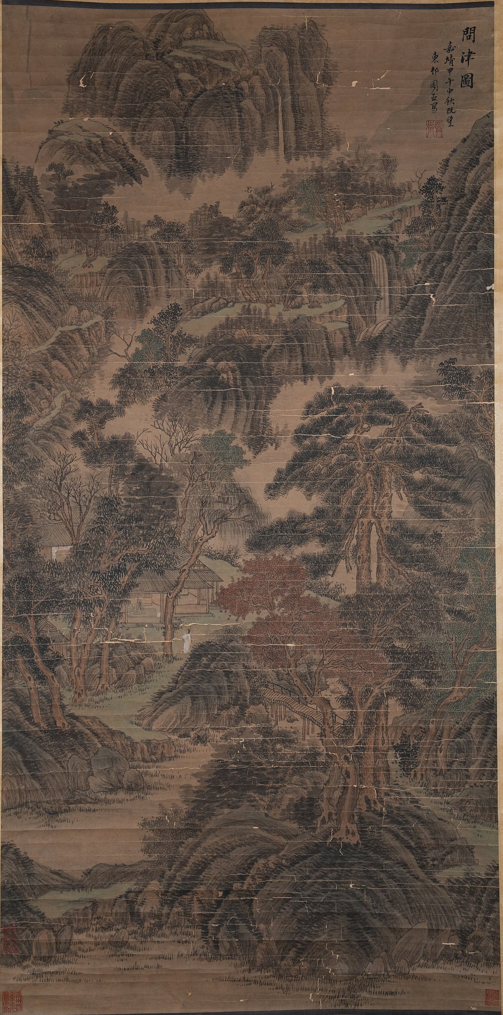 A SEEKING THE FERRY PAINTING ON PAPER BY ZHOU CHEN.周臣 (1 of 10)