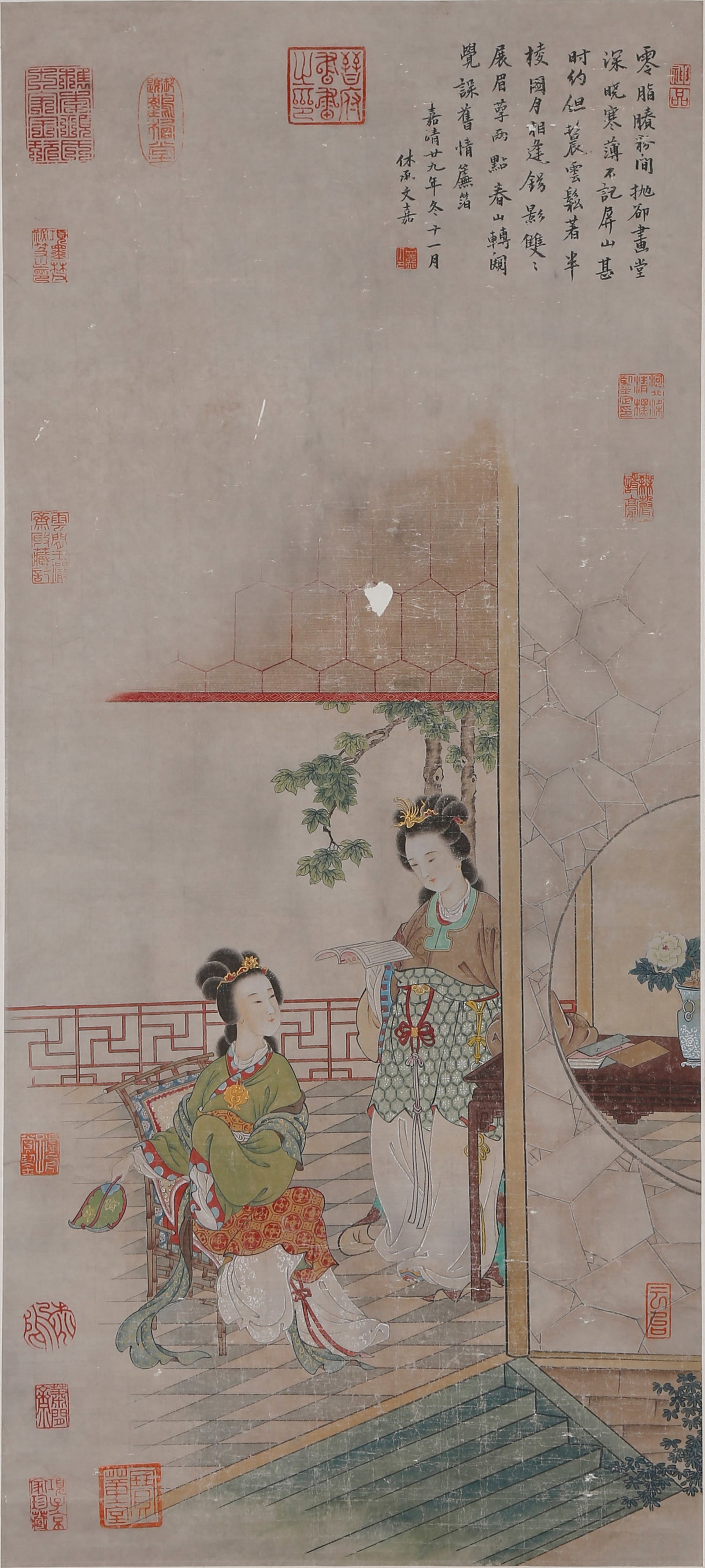 A FIGURE PAINTING ON PAPER BY WEN JIA.文嘉: Figure Painting on Paper by Wen Jia.文嘉