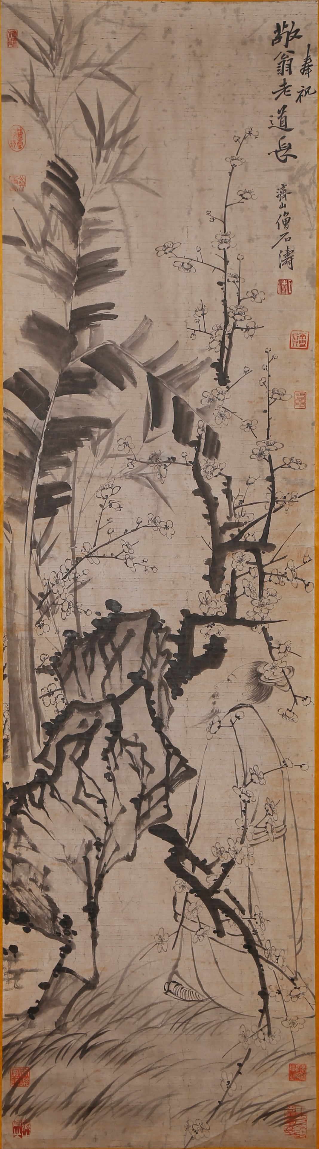 A PLUM BLOSSOM PAINTING ON PAPER BY SHITAO.石濤 (1 of 10)