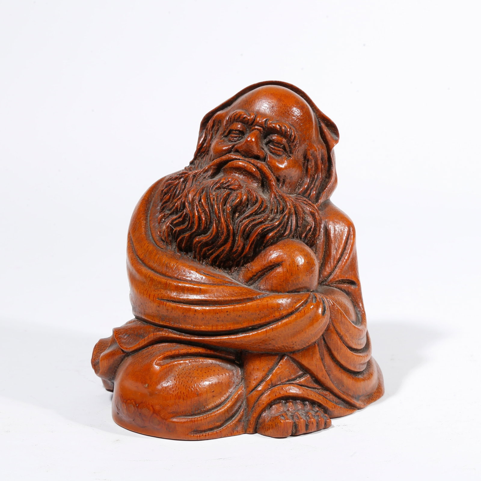 A BAMBOO ROOT CARVED FIGURE SHAPED ORNAMENT (1 of 9)