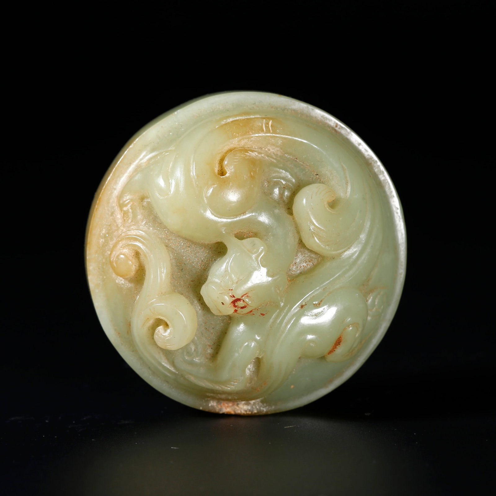 A ANCIENT JADE SWORD FITTINGS WITH BEAST MOTIFS: Ancient Jade Sword Fittings with Beast Motifs