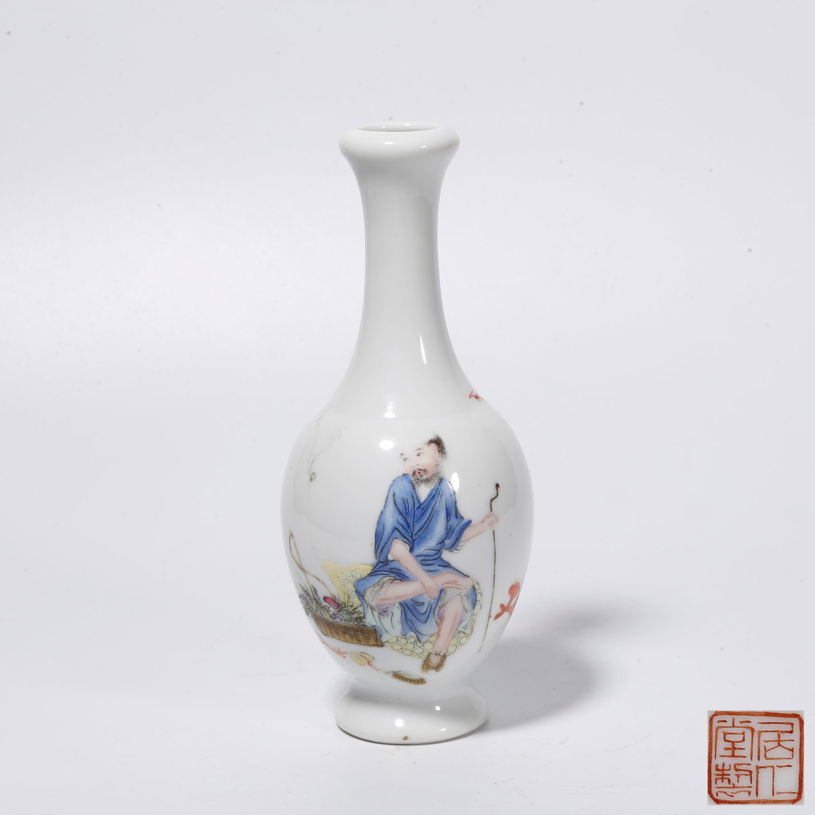 A FAMILLE ROSE DISPLAY VASE WITH NARRATIVE FIGURE SCENES (1 of 9)
