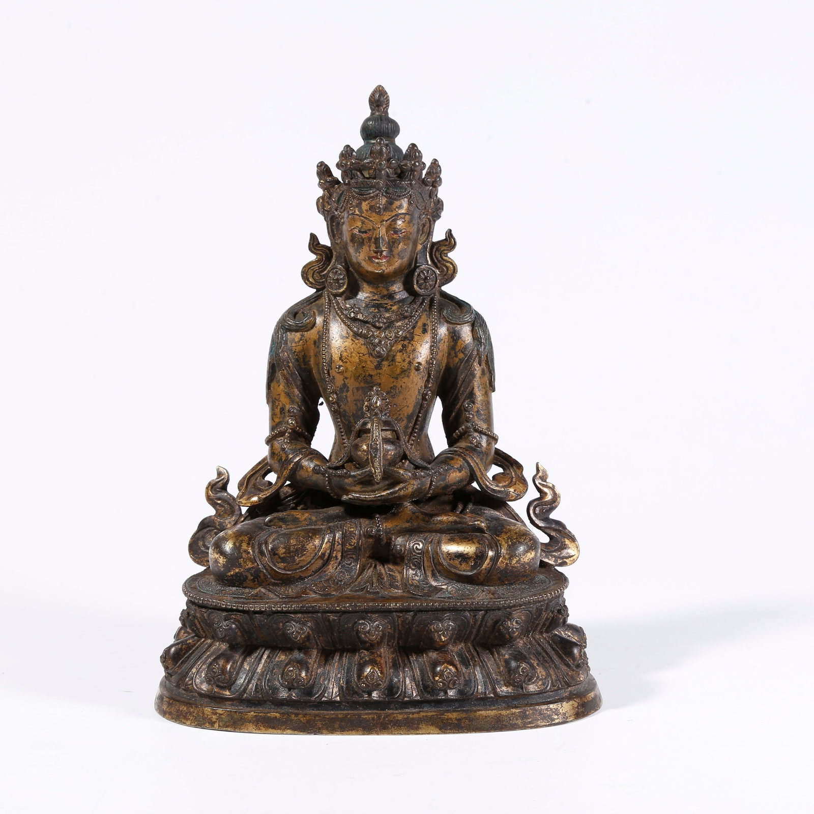 A GILT-BRONZE MEDICINE BUDDHA FIGURE (1 of 9)