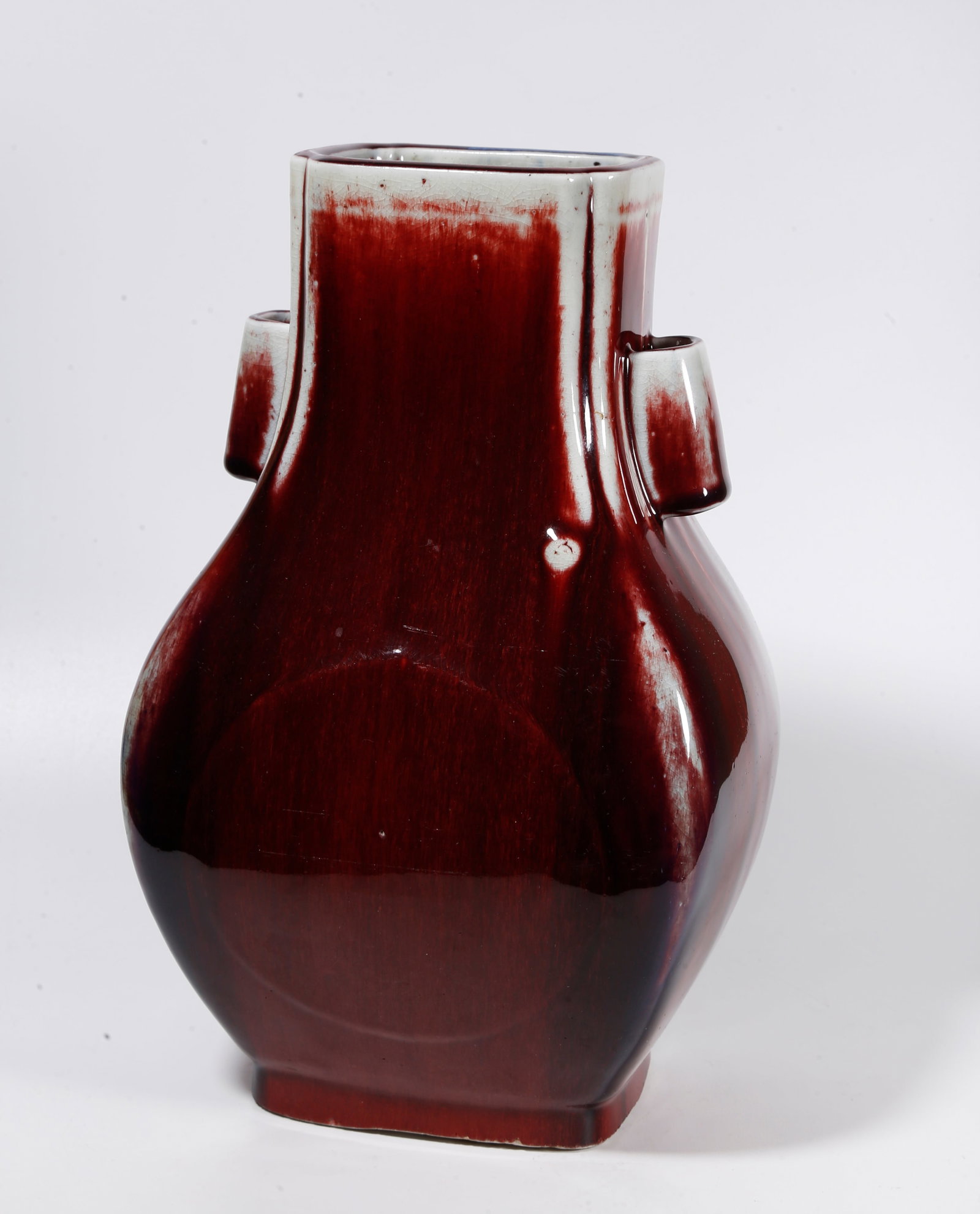 A FLAMB? GLAZE VASE WITH DOUBLE PIERCED EARS (1 of 10)