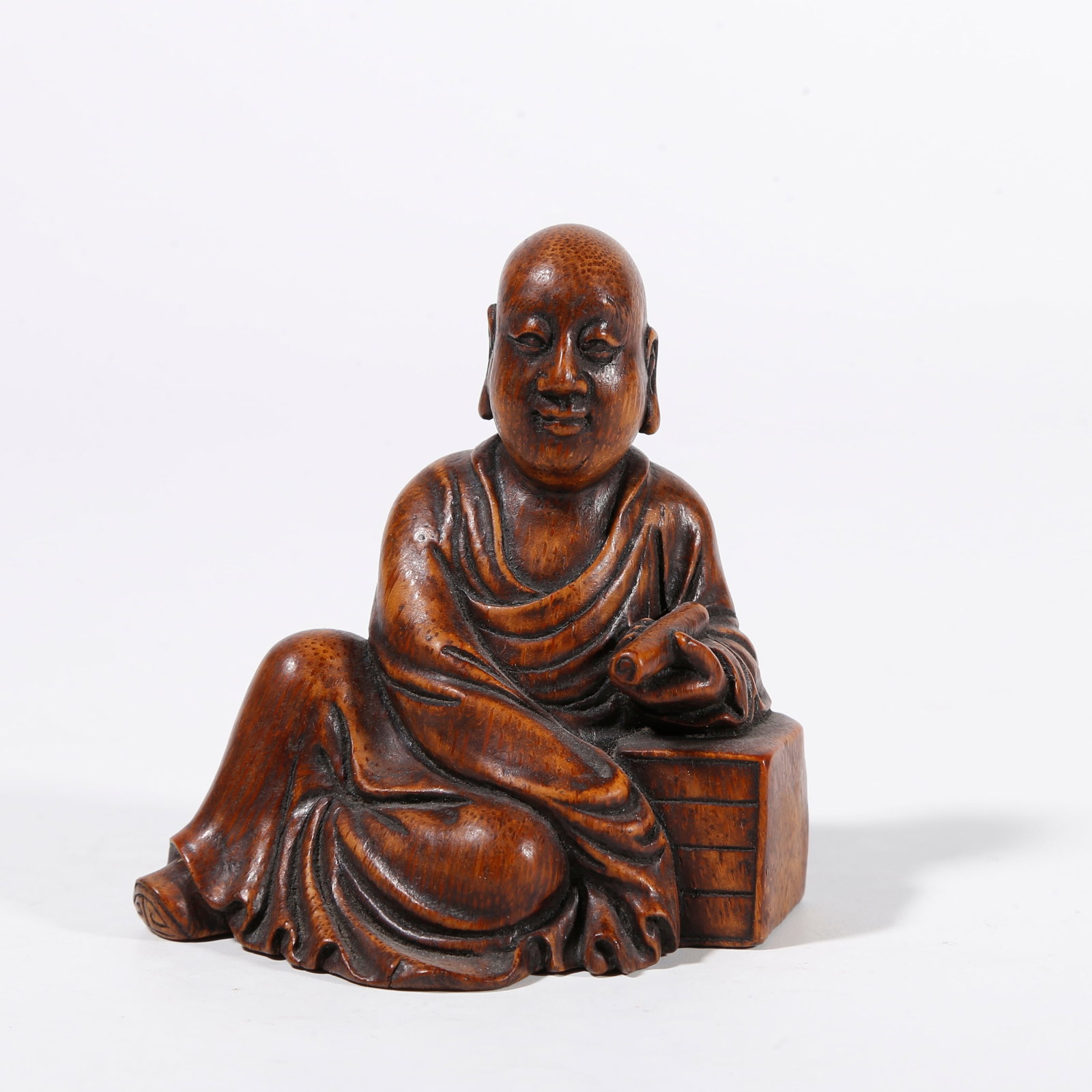 A BAMBOO ROOT CARVED FIGURE ORNAMENT (1 of 8)