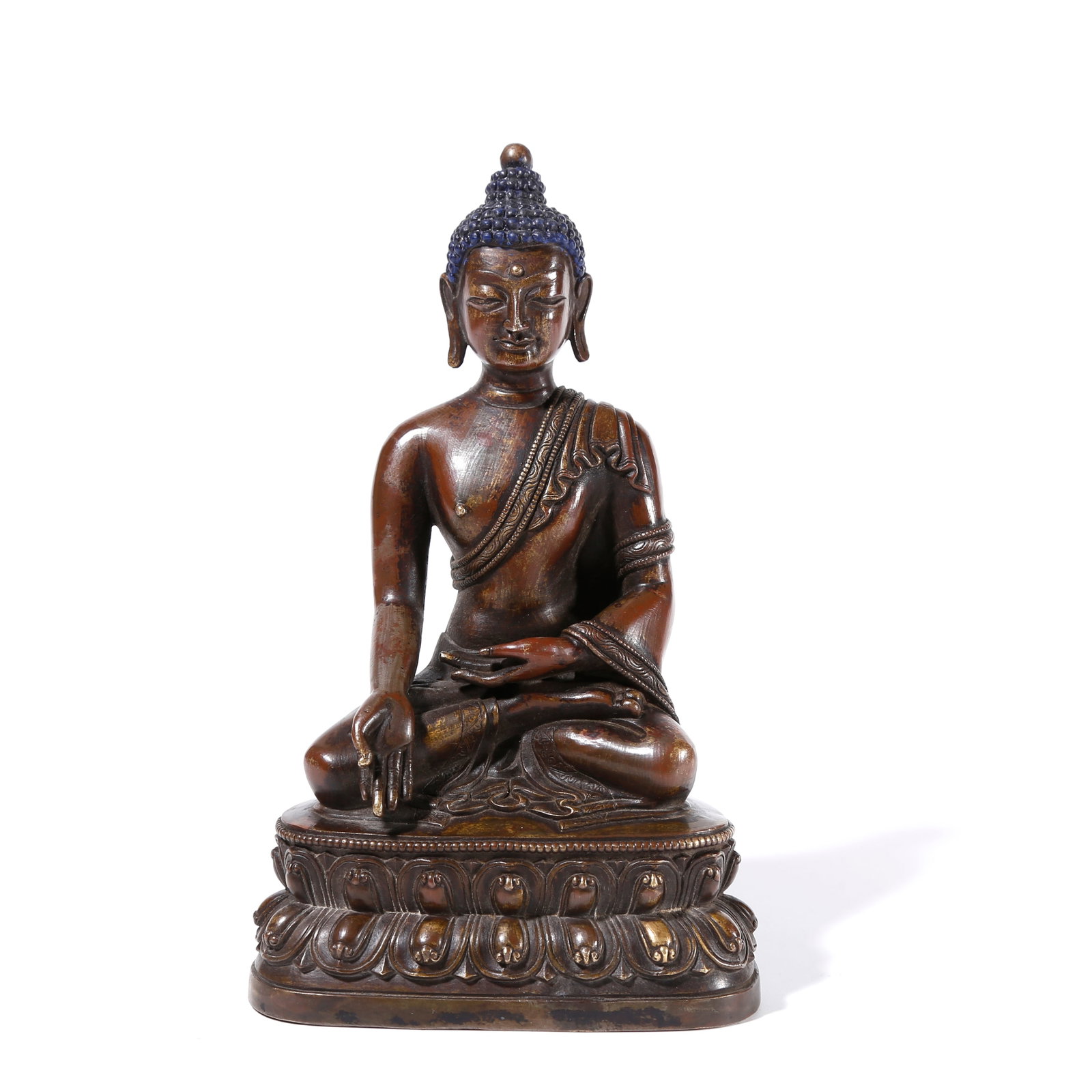 A BRONZE STATUE OF SHAKYAMUNI BUDDHA (1 of 9)
