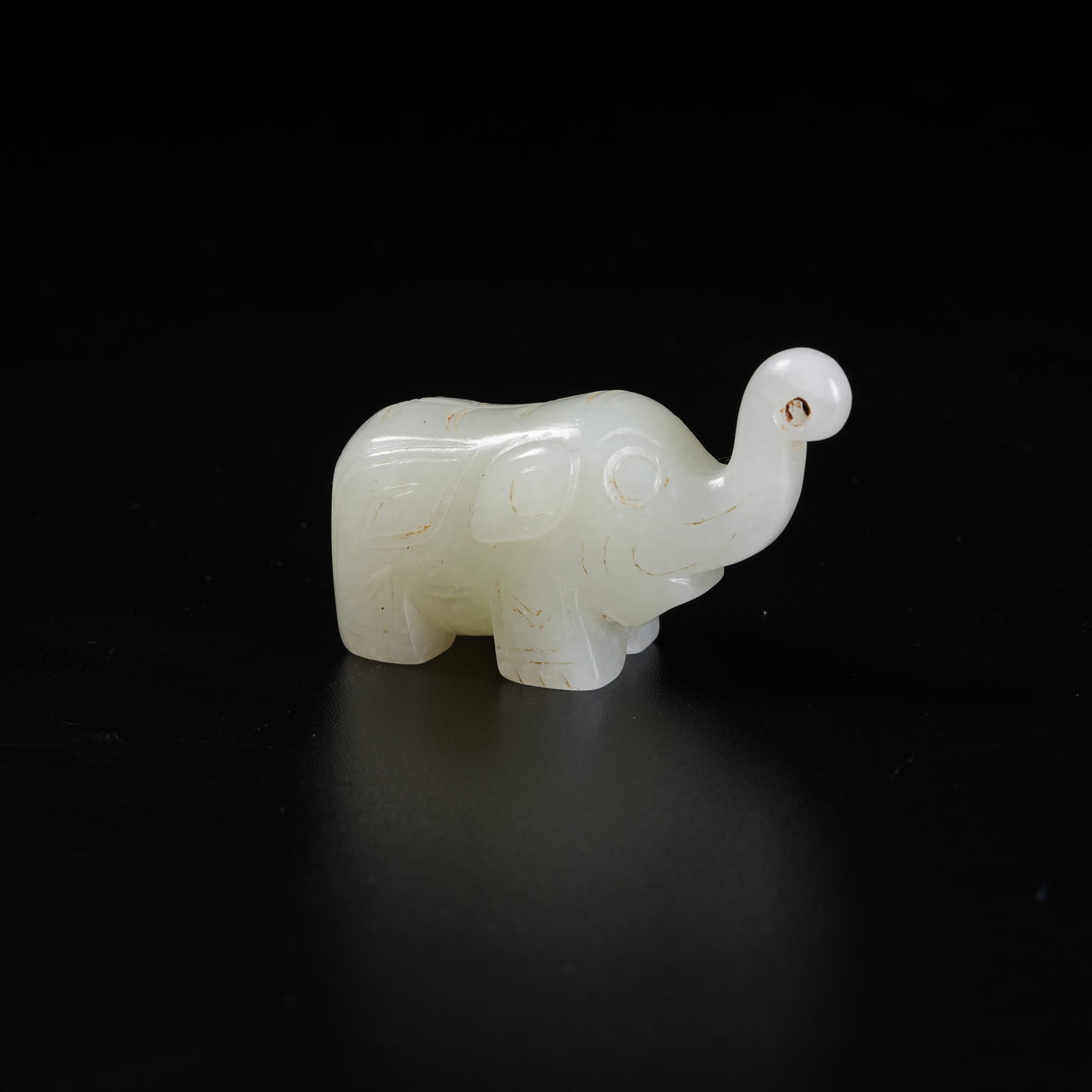 A PEACE WITH ELEPHANT PENDANT OF HETIAN JADE (1 of 8)