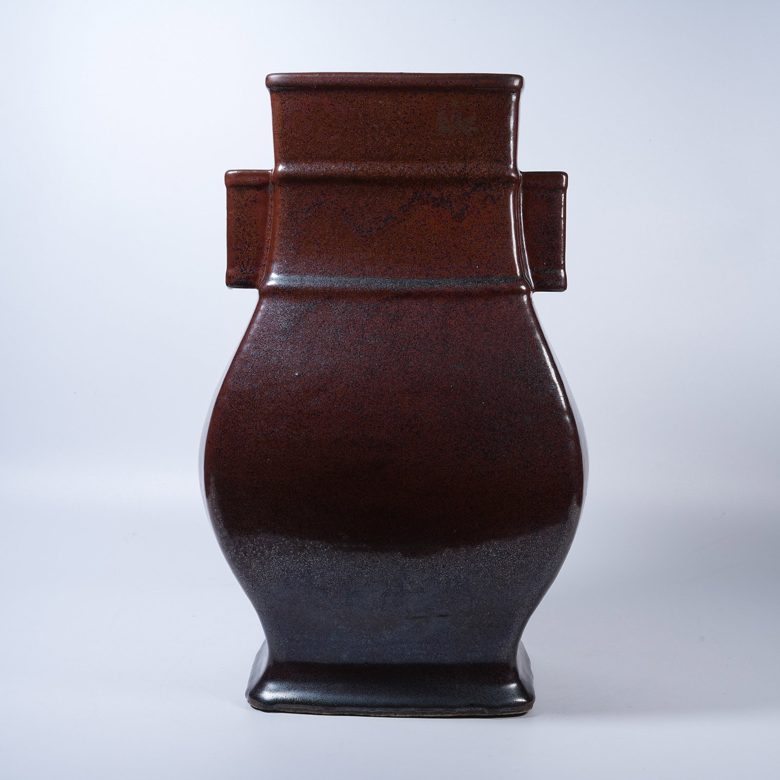 A RUST SPOTTED GLAZE VASE WITH PIERCED EARS (1 of 9)