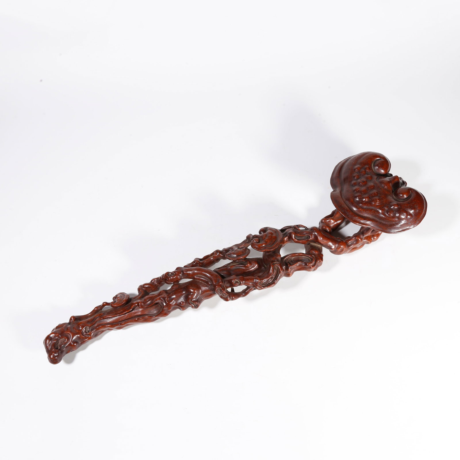A HUANGHUALI WOOD CARVED GANODERMA LUCIDUM RUYI SCEPTER (1 of 10)