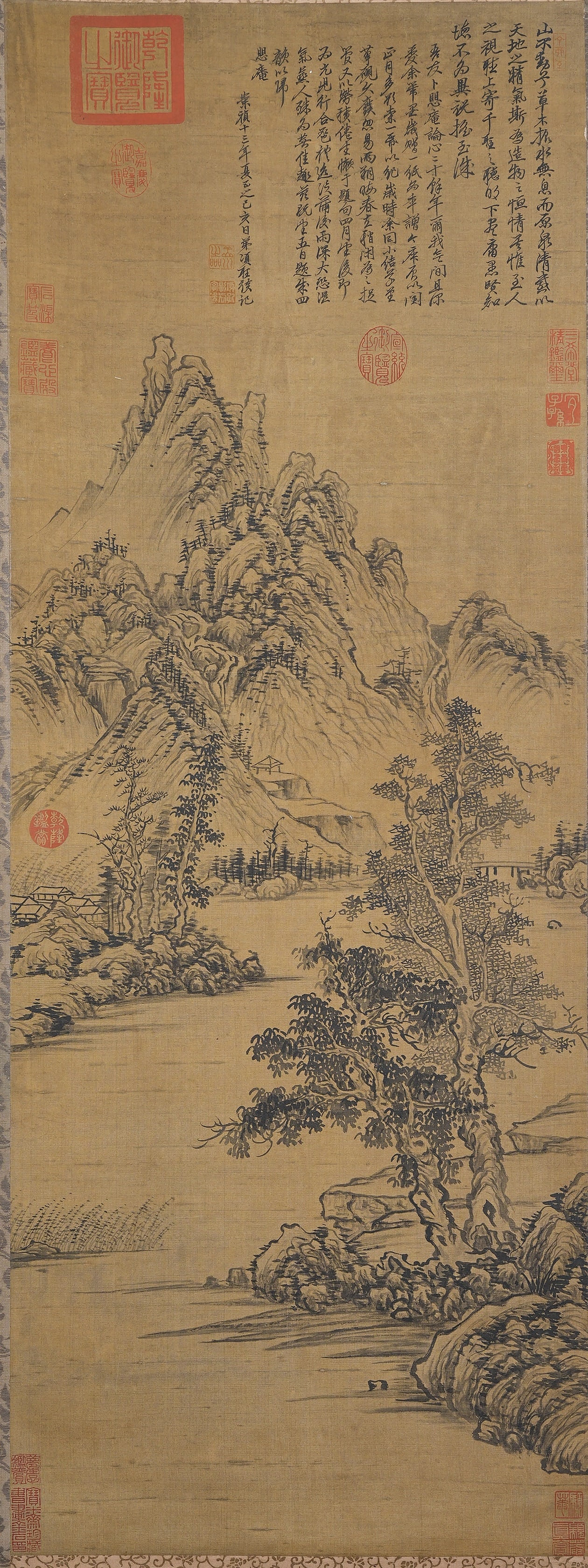 A LANDSCAPE PAINTING ON SILK BY XIANG SHENGMO.項聖謨 (1 of 10)