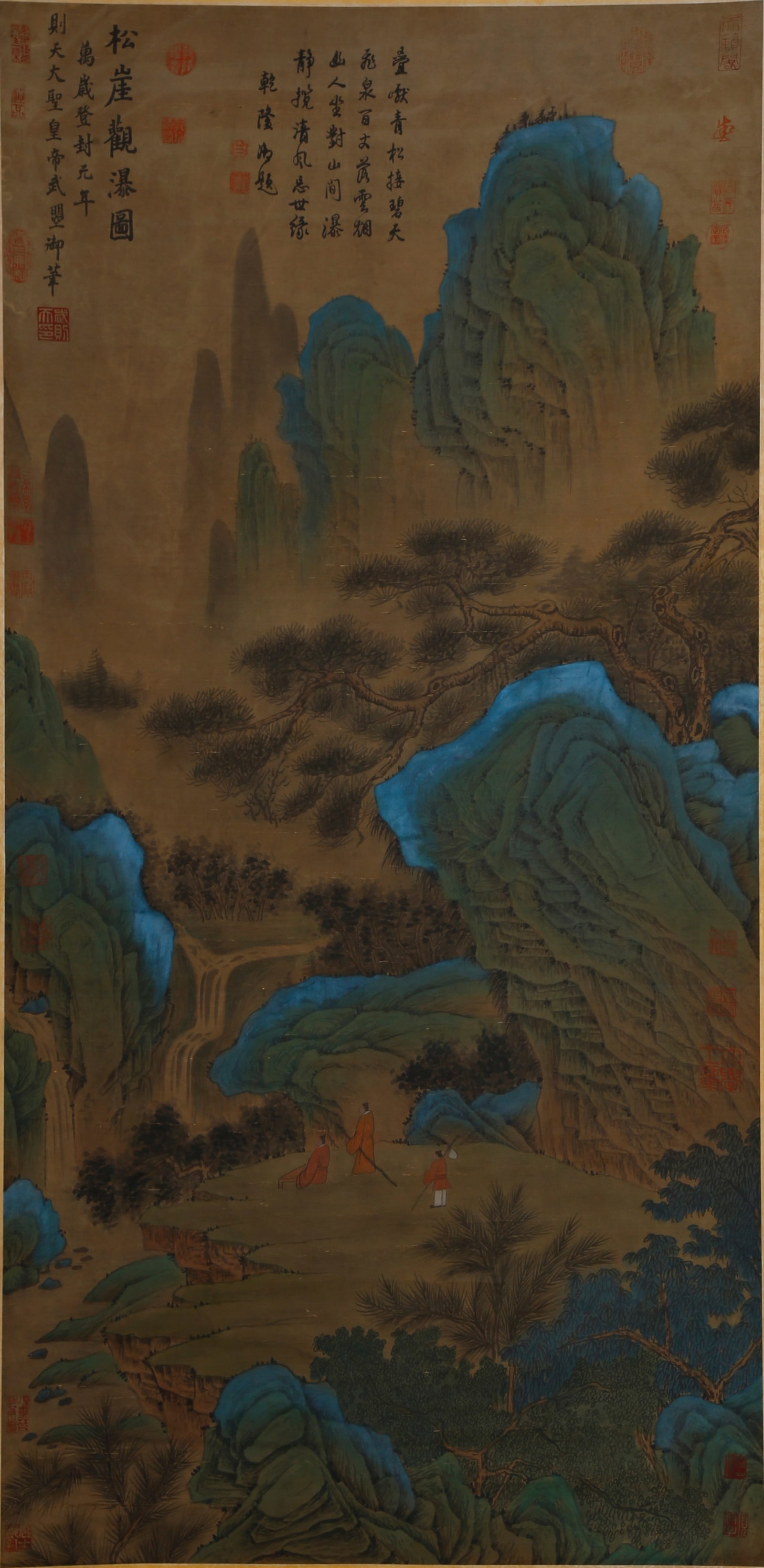 A LANDSCAPE AND FIGURE PAINTING ON SILK BY WU ZETIAN.武則天 (1 of 10)