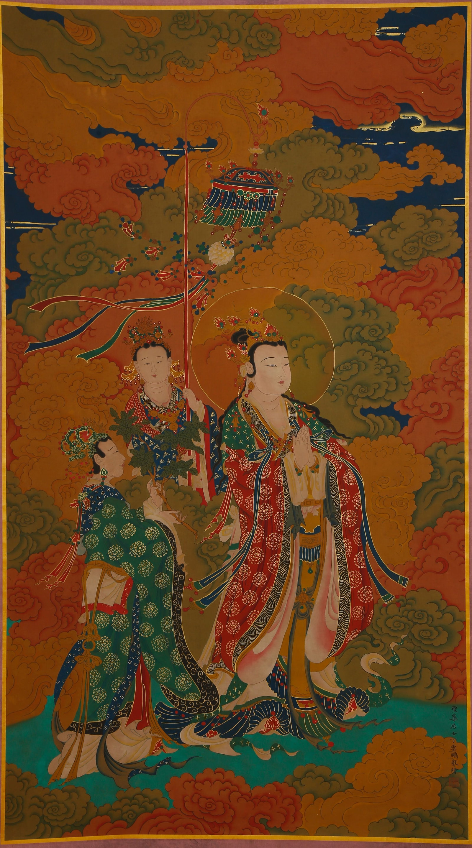 A WATER-LAND RITUAL PAINTING ON SILK BY DING YUNPENG.丁雲鵬 (1 of 10)