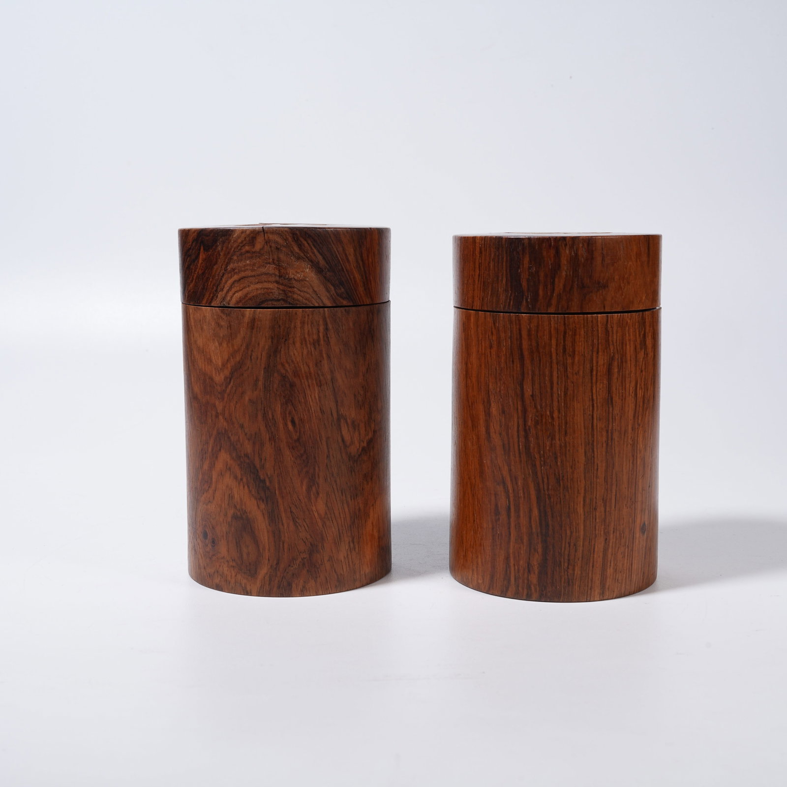 A SET OF HUANGHUALI TEA CADDIES WITH LONGEVITY PATTERNS (1 of 10)