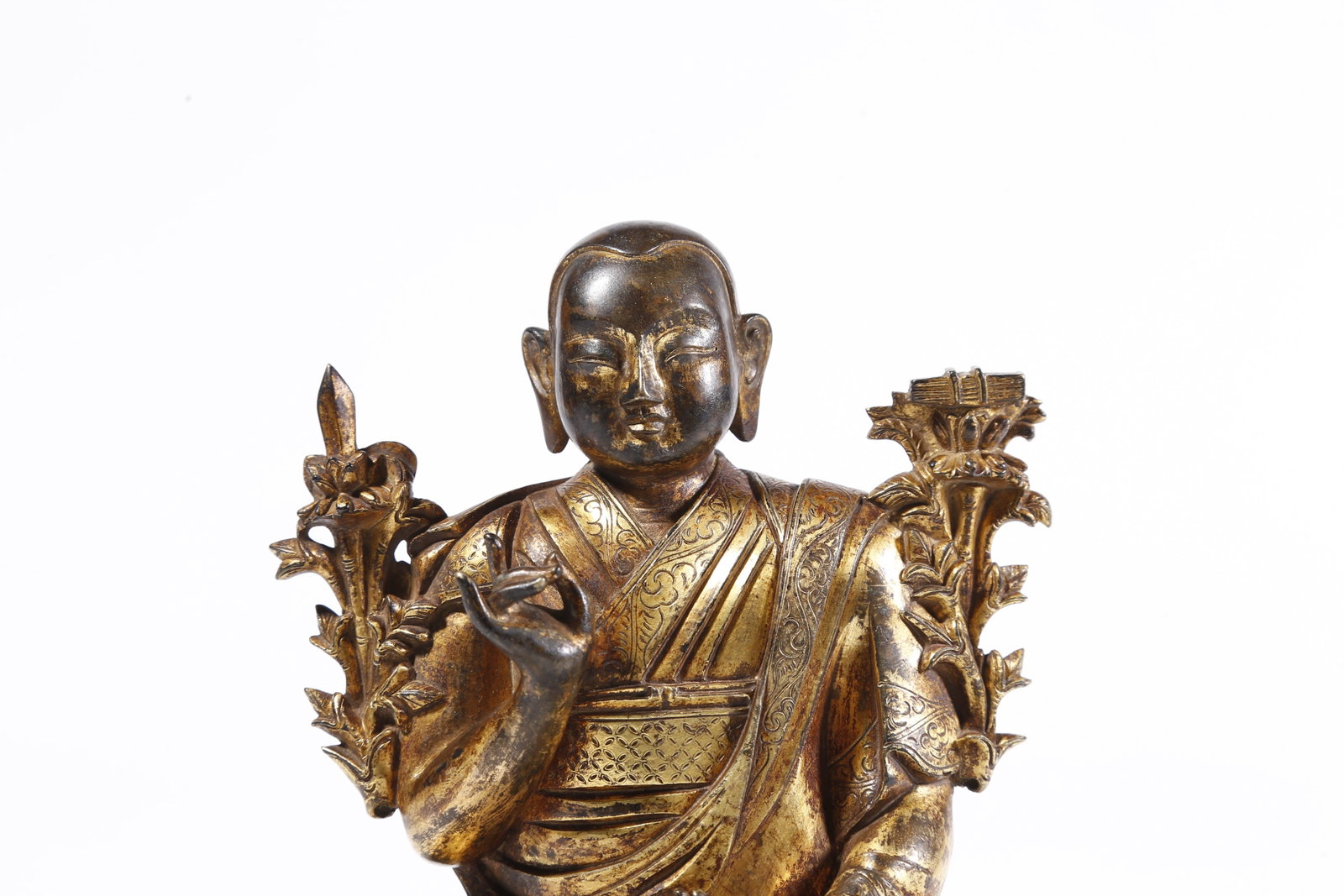 A GILT-BRONZE LAMA FIGURE - 2