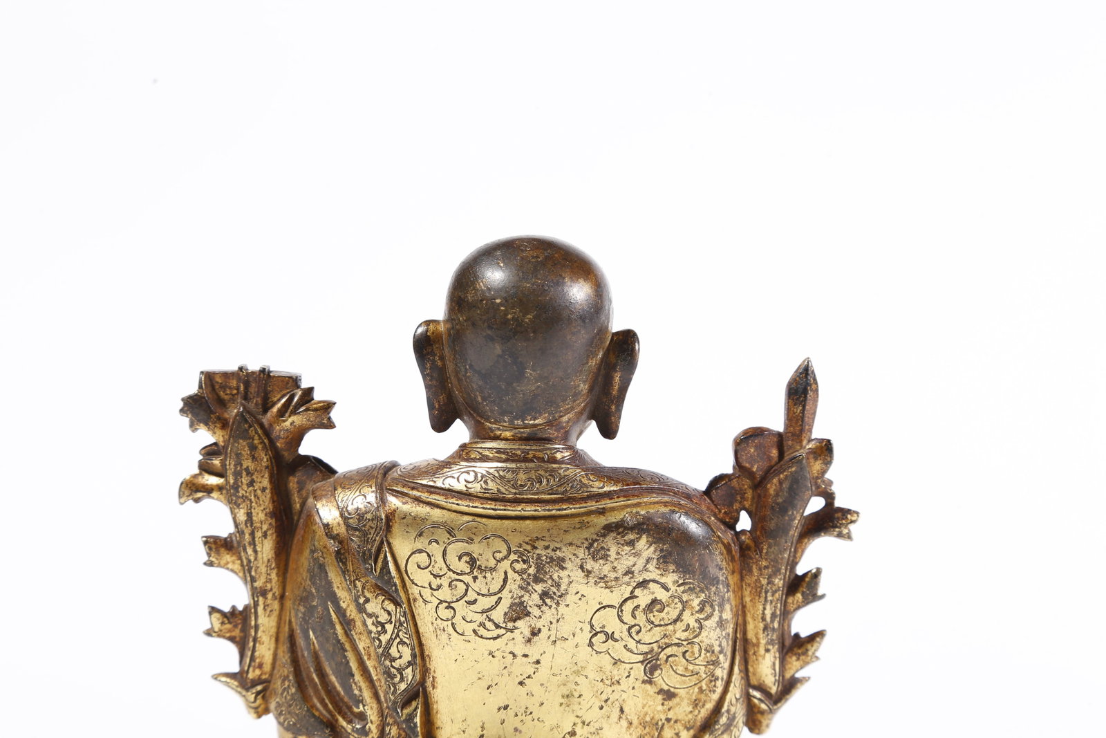A GILT-BRONZE LAMA FIGURE - 6