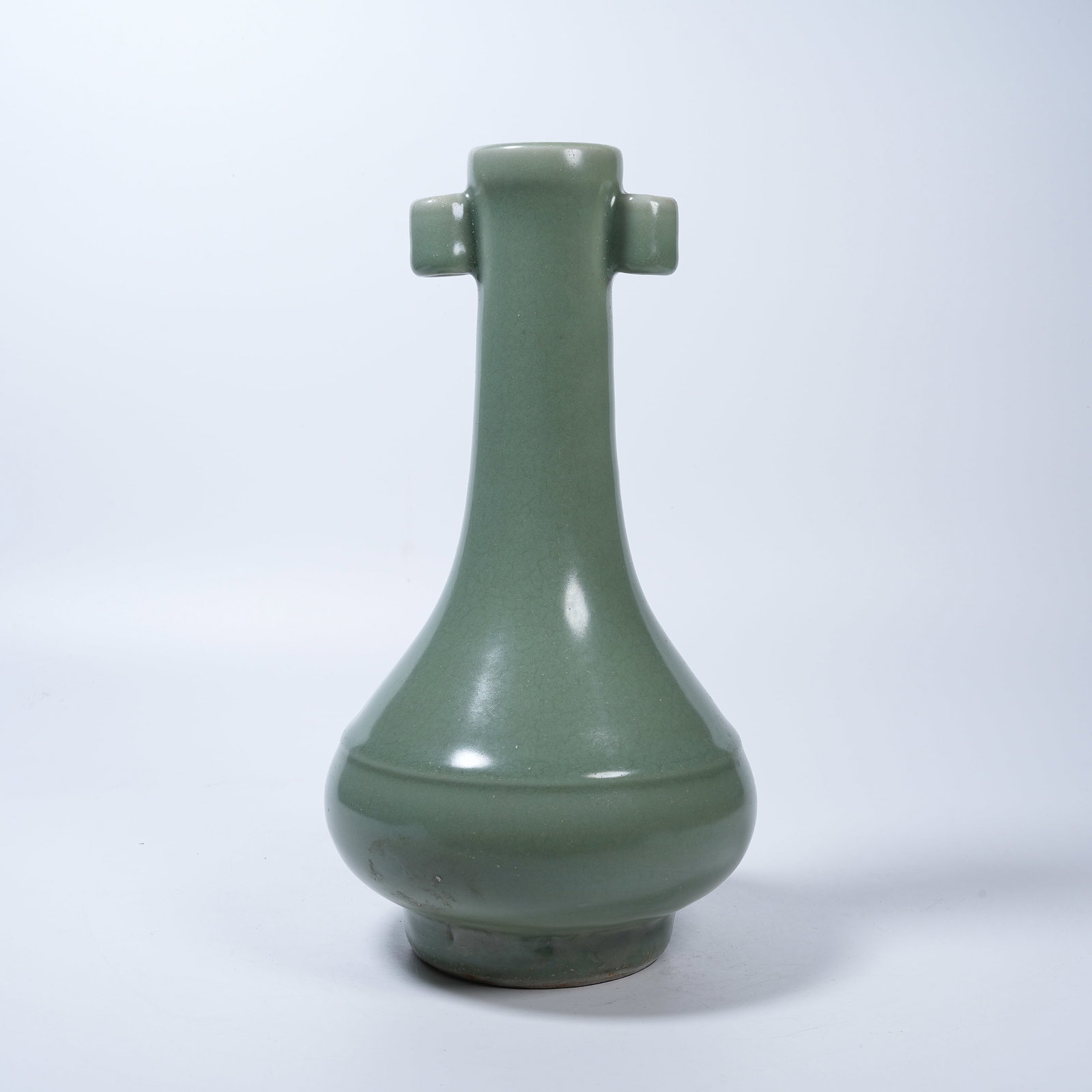 A PALE CELADON GLAZE VASE WITH PIERCED EARS (1 of 9)