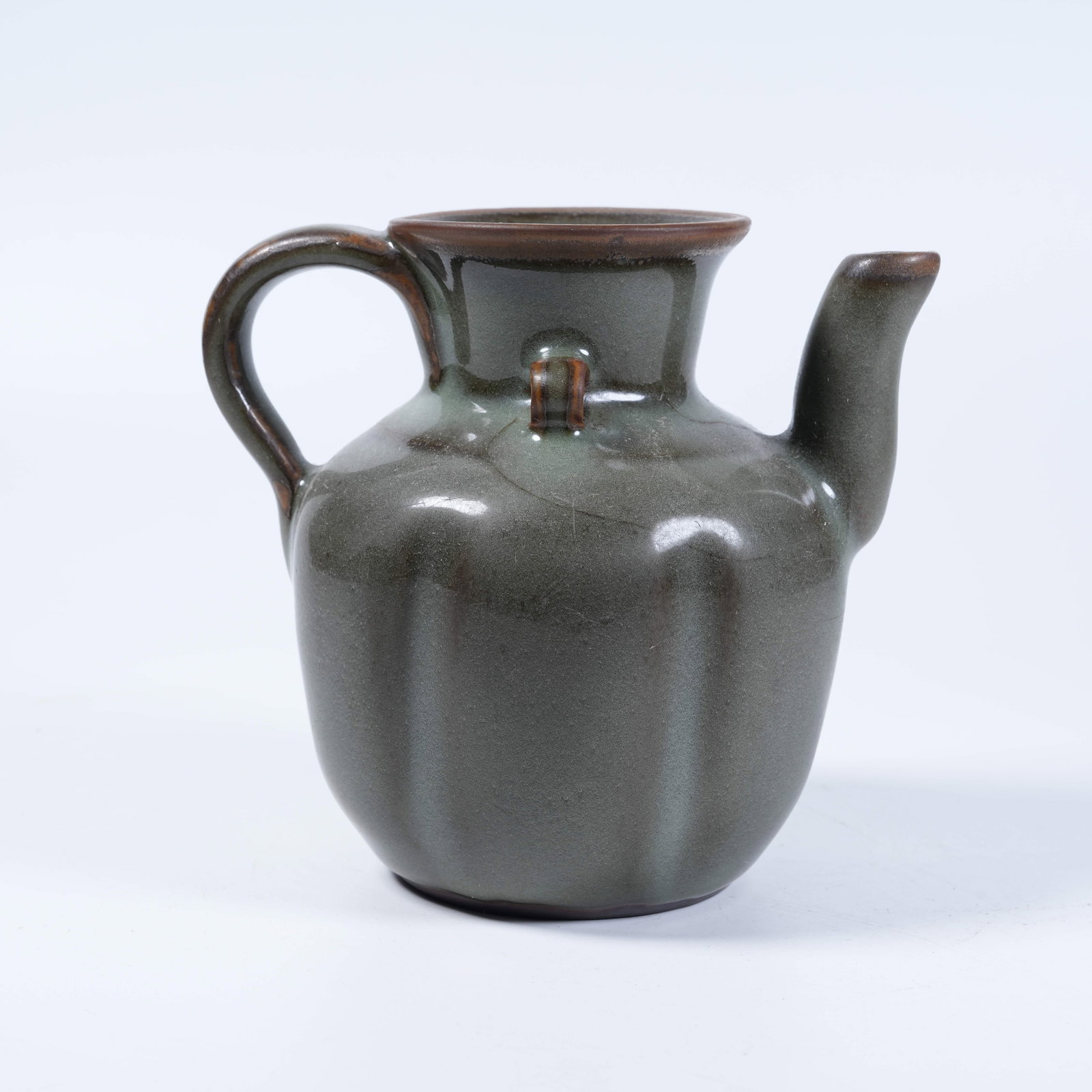 A DOUBLE-LOOPED EWER OF LONGQUAN KILN: Double-Looped Ewer of Longquan Kiln
