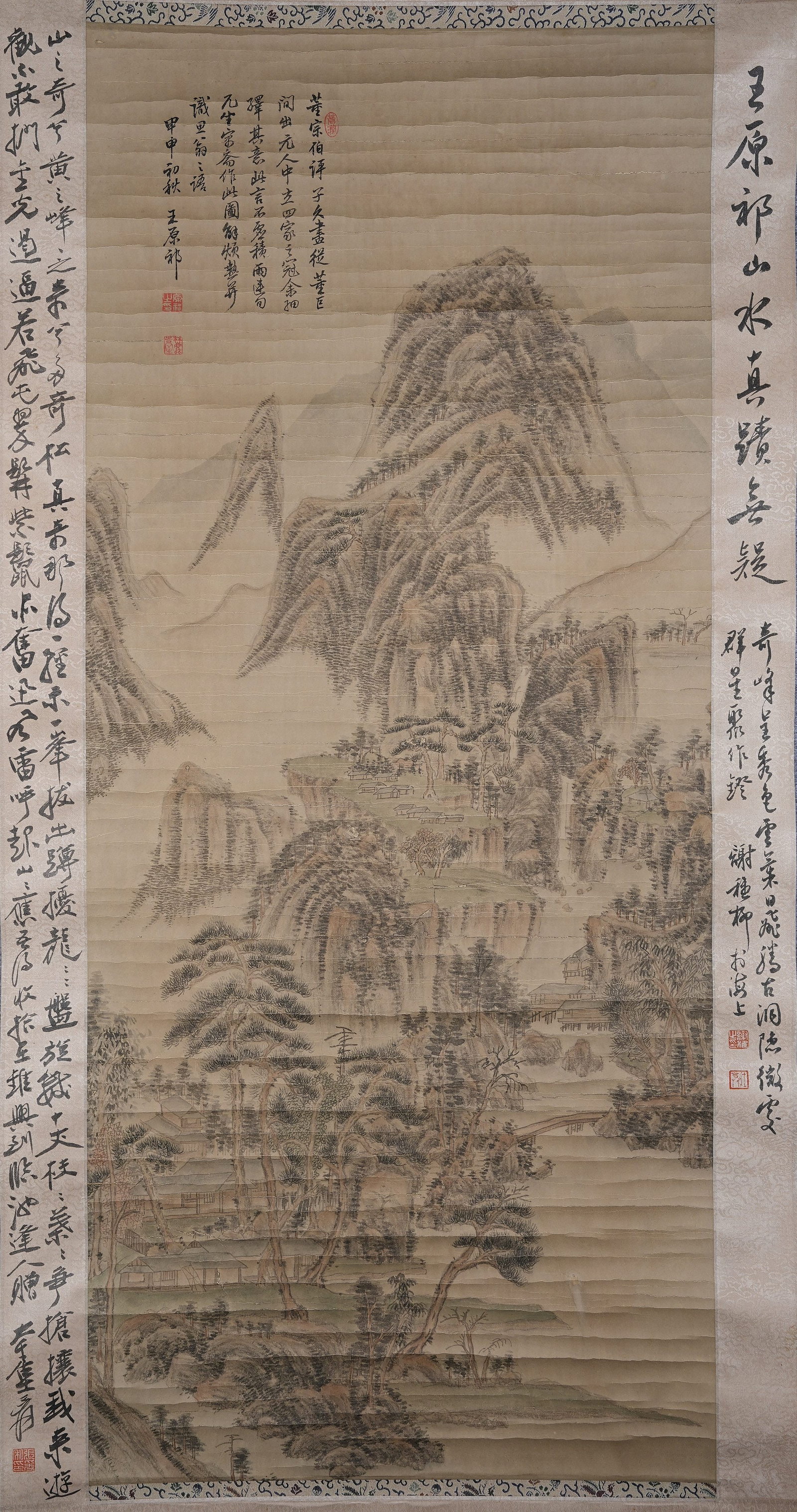 A LANDSCAPE PAINTING ON PAPER BY WANG YUANQI.王原祁 (1 of 9)