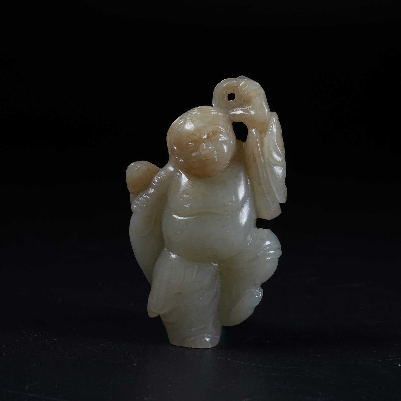 A LIU HAI TEASING GOLDEN TOAD ORNAMENT OF HETIAN JADE (1 of 9)