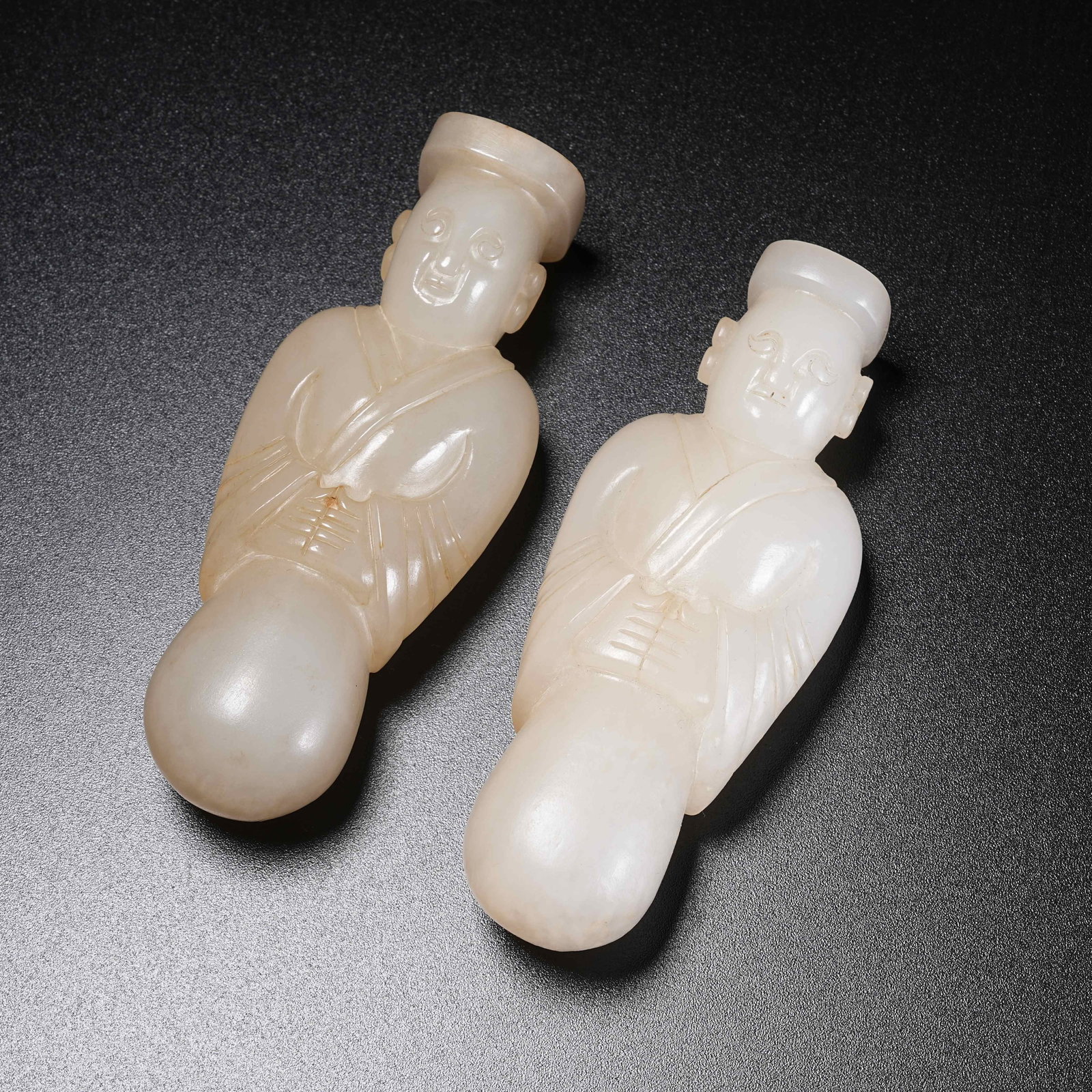 A GROUP OF CIVIL OFFICIAL PENDANTS OF HETIAN JADE (1 of 8)