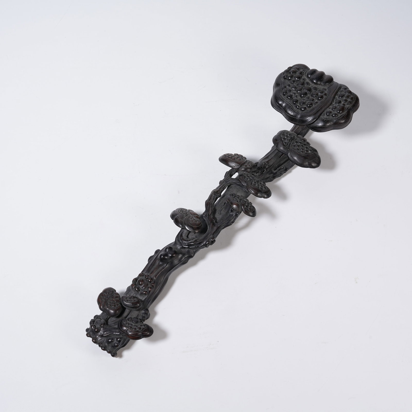 A GANODERMA LUCIDUM-SHAPED RUYI IN RED SANDALWOOD (1 of 6)