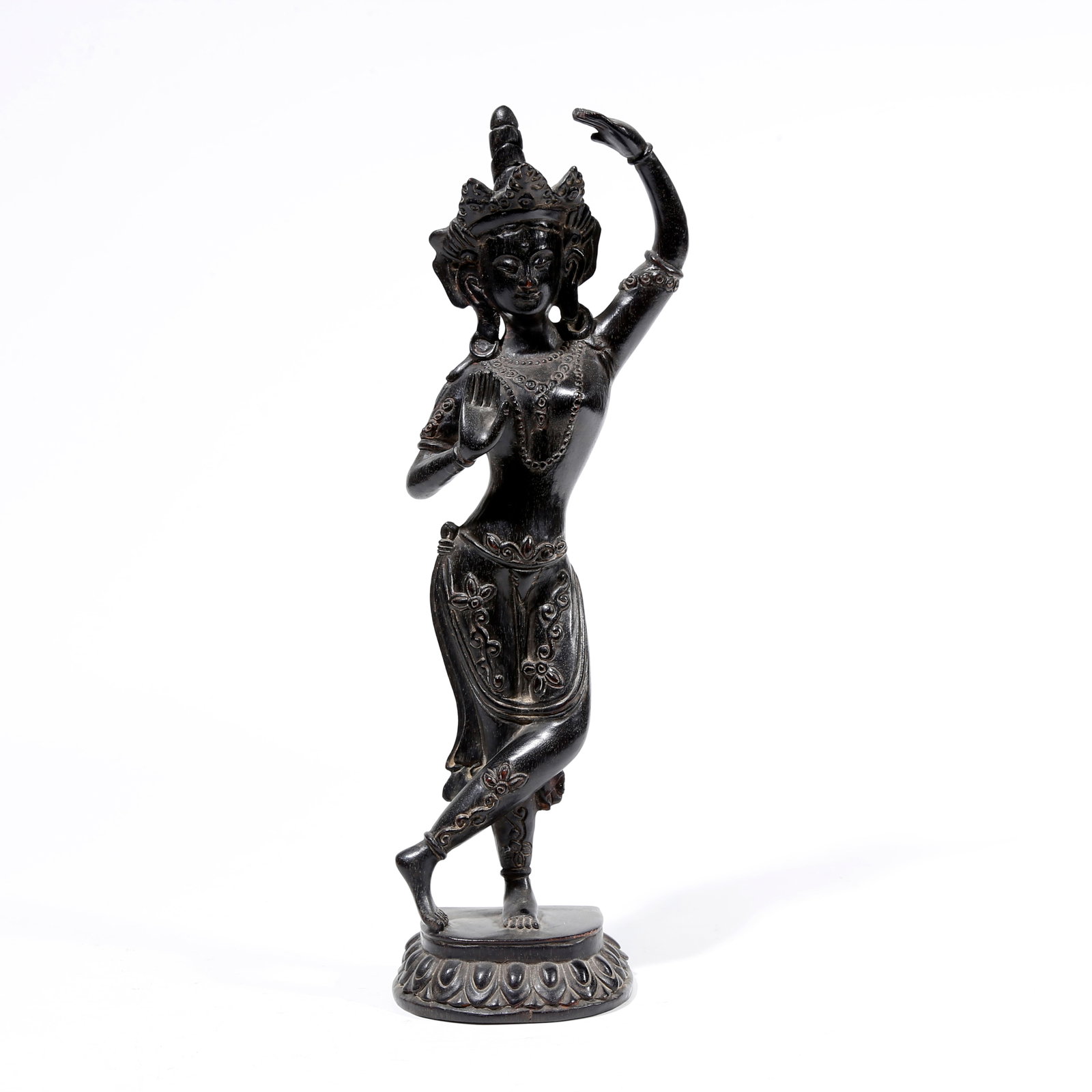 A RED SANDALWOOD CARVED BUDDHA STATUE (1 of 9)