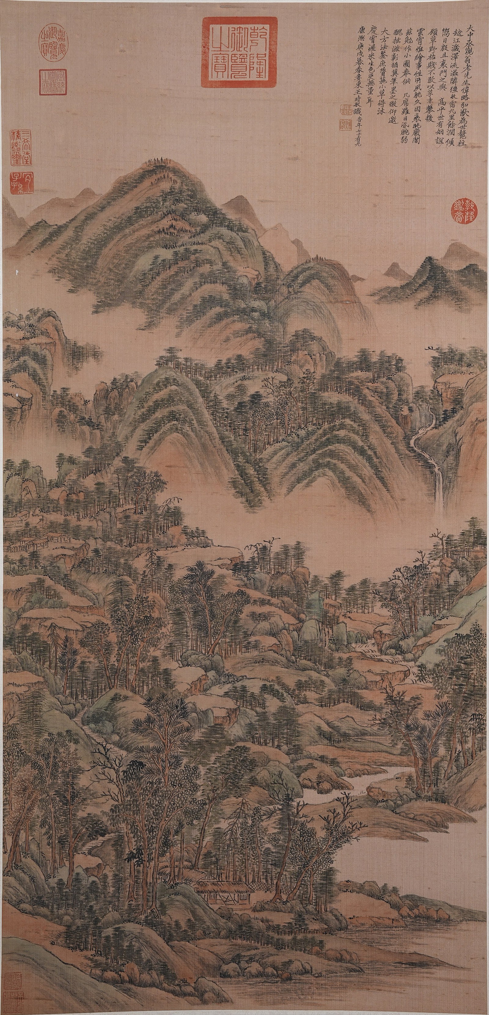A LANDSCAPE PAINTING ON SILK BY WANG SHIMIN.王時敏 (1 of 10)