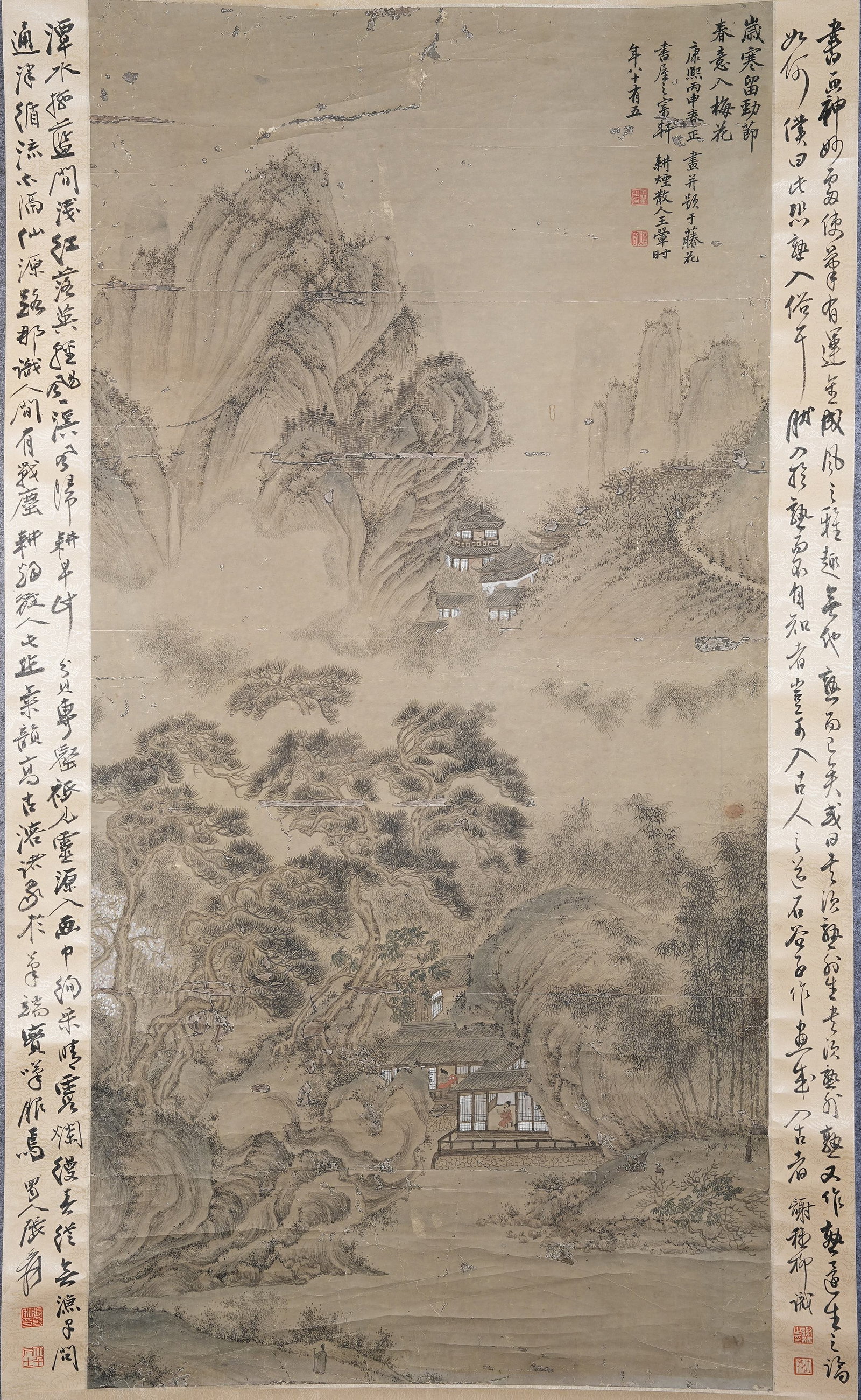 A LANDSCAPE PAINTING ON PAPER BY WANG HUI.王翬 (1 of 9)