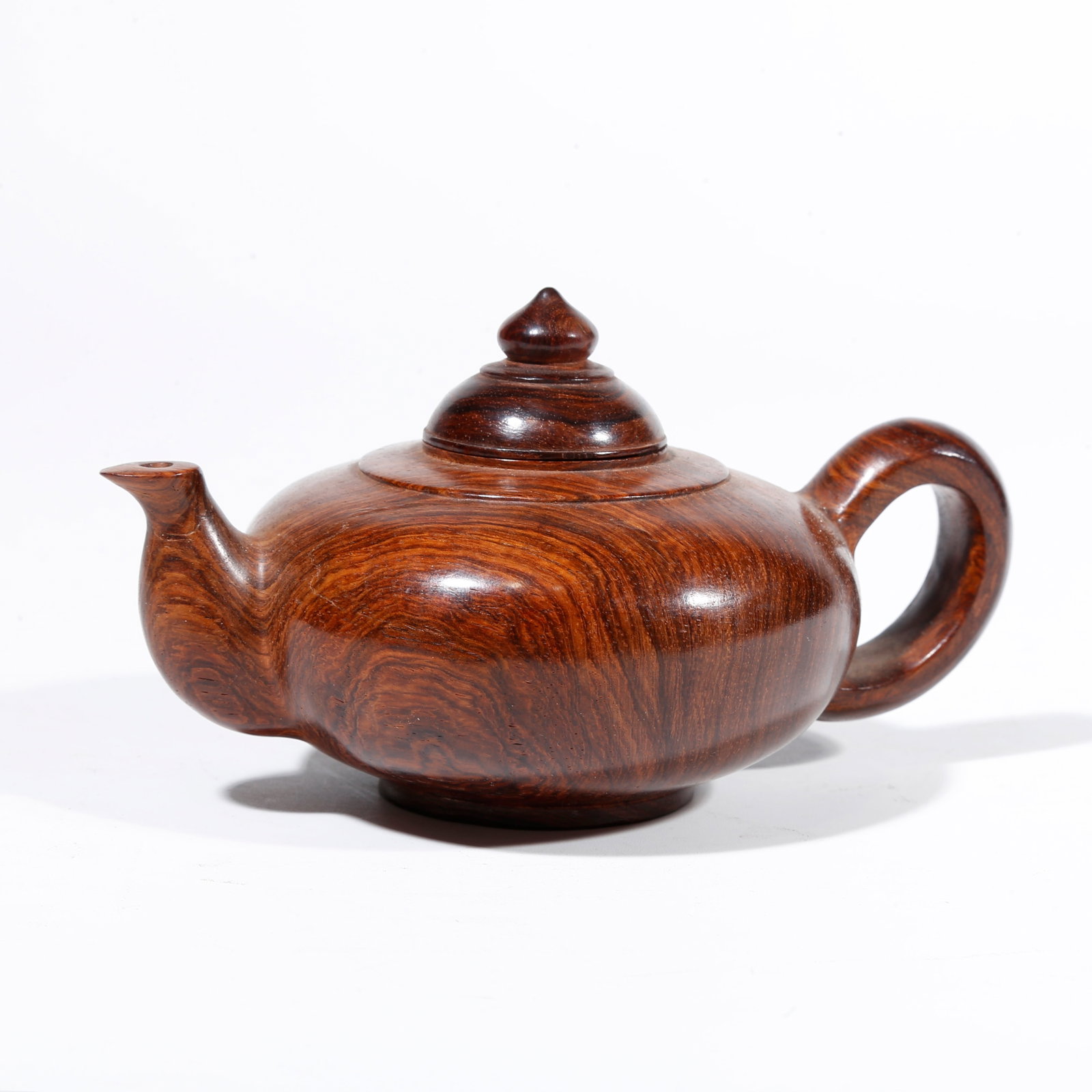 A RED SANDALWOOD CARVED EWER: Red Sandalwood Carved Ewer