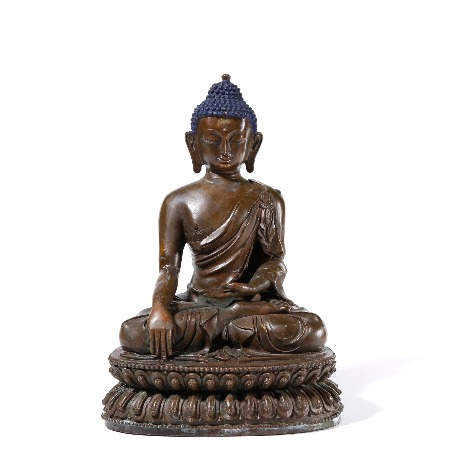 A BRONZE STATUE OF SHAKYAMUNI BUDDHA (1 of 9)