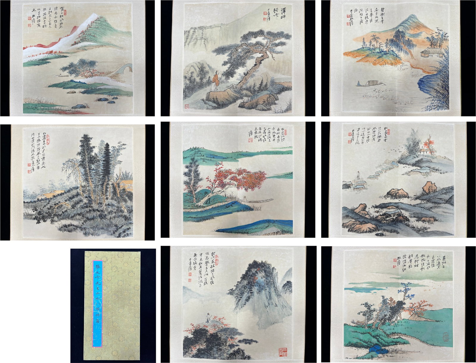 A ALBUM OF EIGHT LANDSCAPE LEAVES ON PAPER BY ZHANG DAQIAN.張大千 (1 of 18)